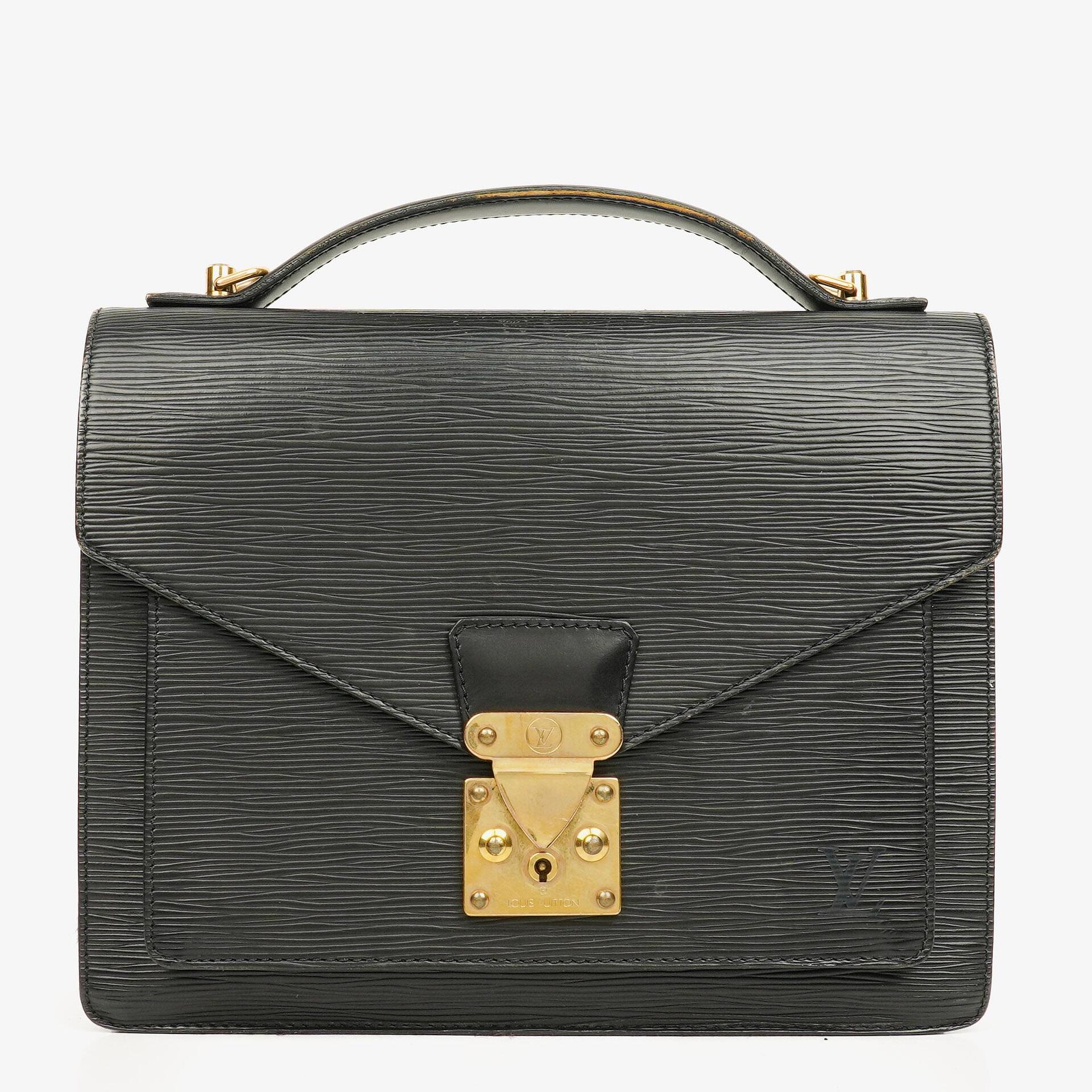 Louis Vuitton Monceau Black EPI Leather Handbag