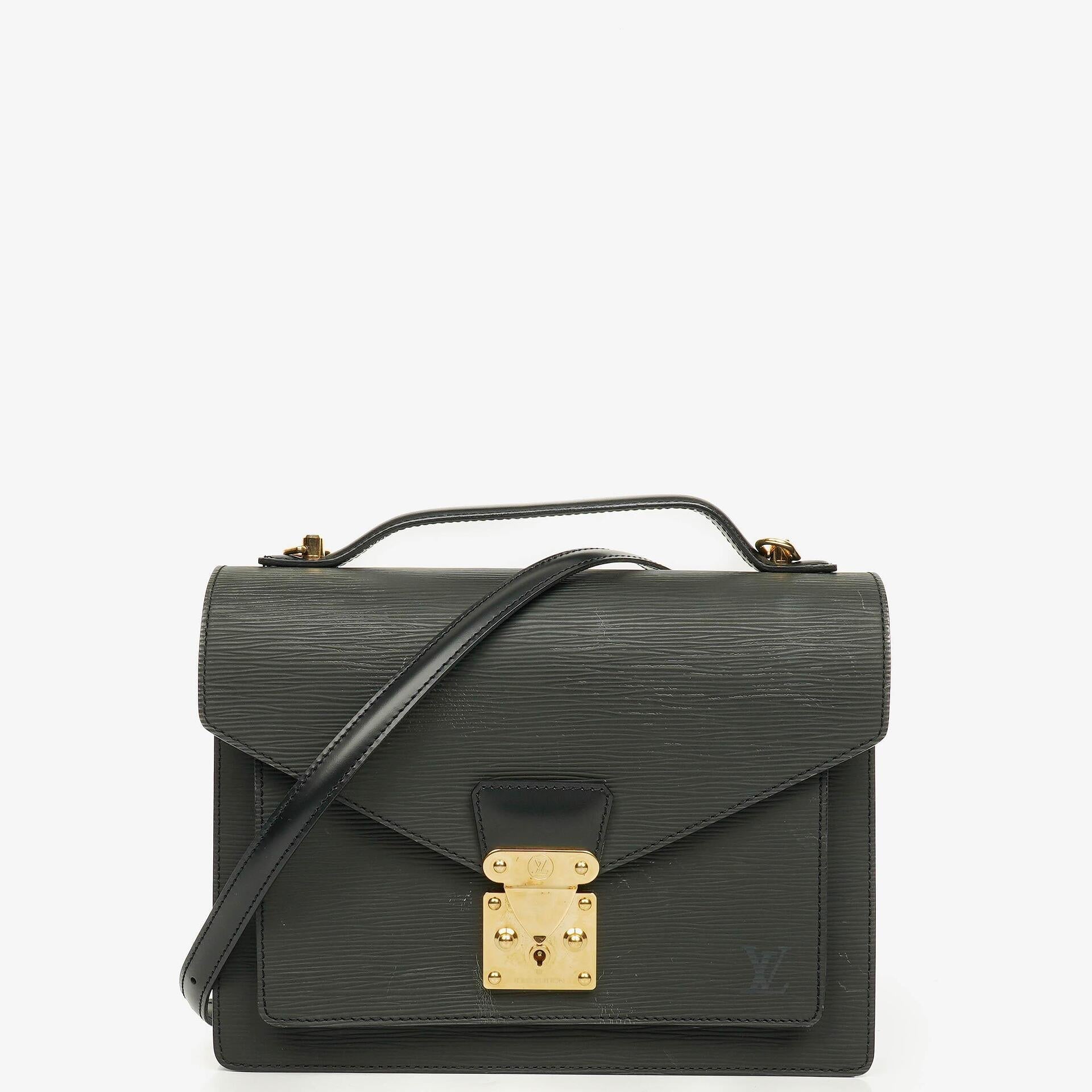 Louis Vuitton Monceau Black EPI Leather Handbag