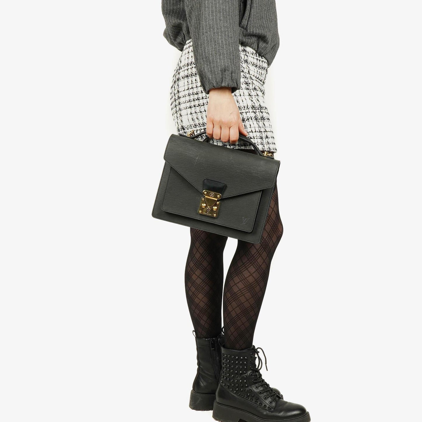 Louis Vuitton Monceau Black EPI Leather Handbag