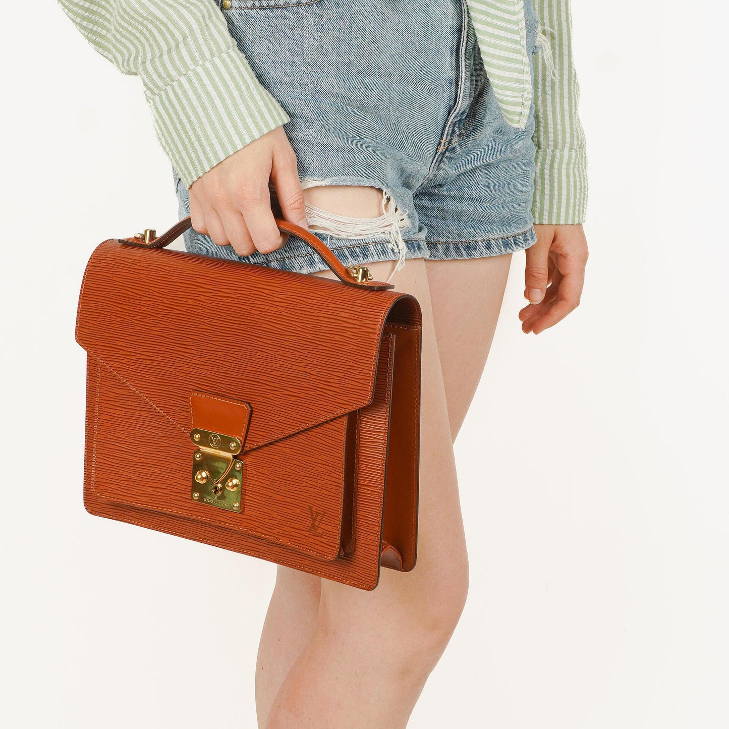 Louis Vuitton Monceau Brown EPI Leather Handbag