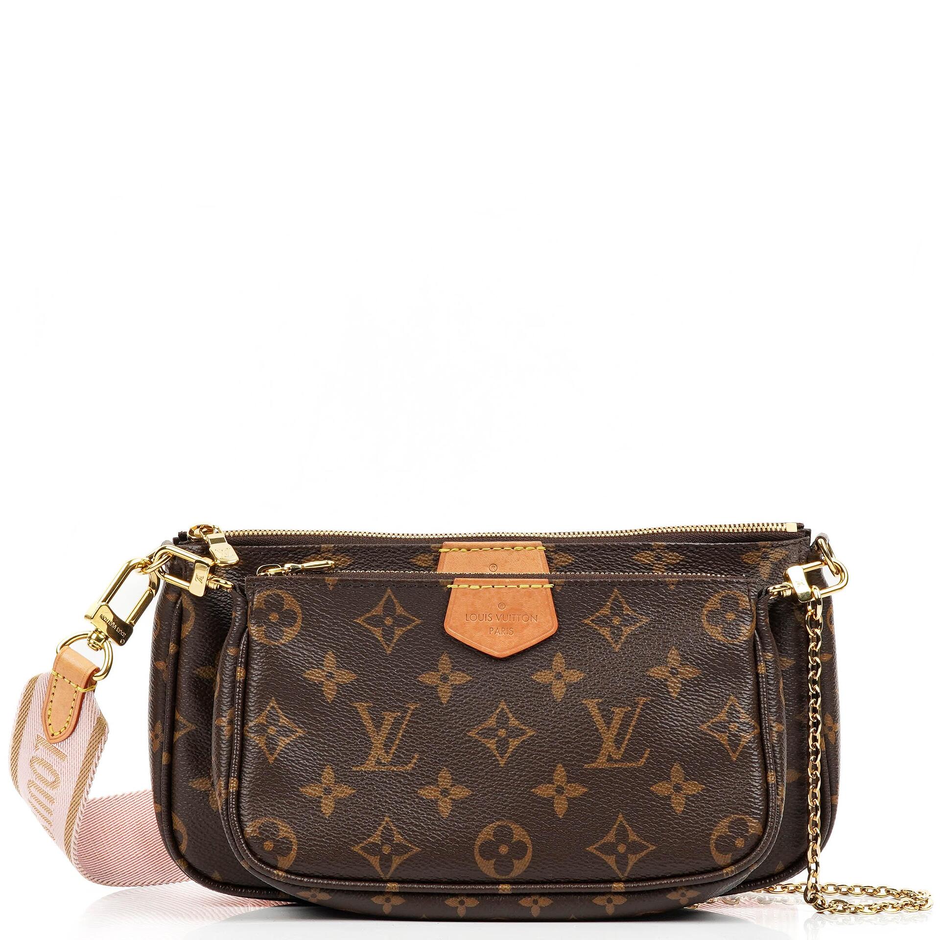 Louis Vuitton Multi Pochette Accessoires Monogram Canvas And Rose Clair Jacquard