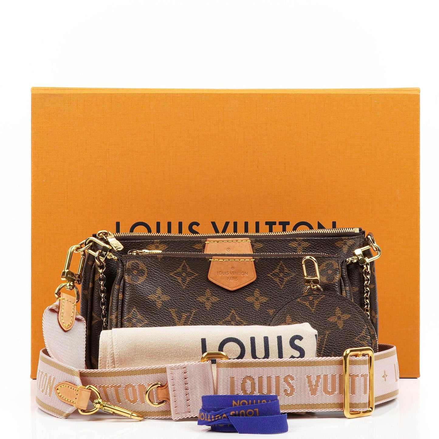 Louis Vuitton Multi Pochette Accessoires Monogram Canvas And Rose Clair Jacquard