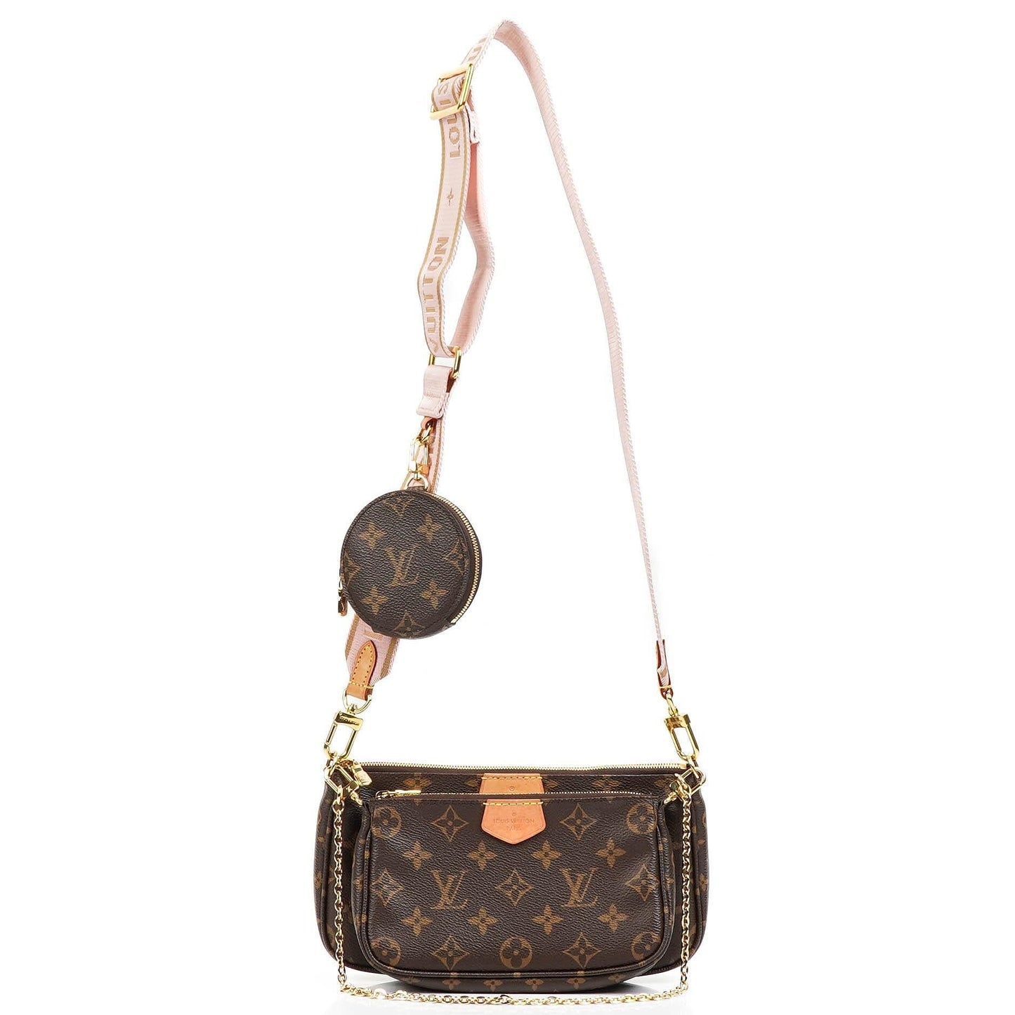 Louis Vuitton Multi Pochette Accessoires Monogram Canvas And Rose Clair Jacquard