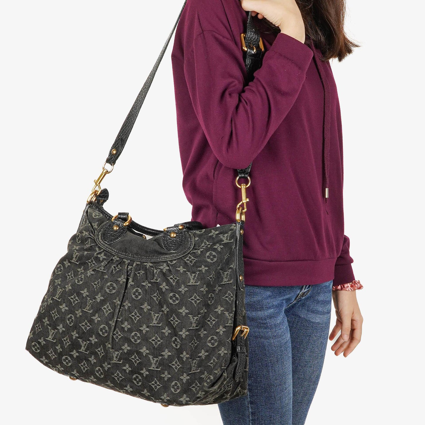 Louis Vuitton Neo Cabby GM Monogram Denim Bag Black