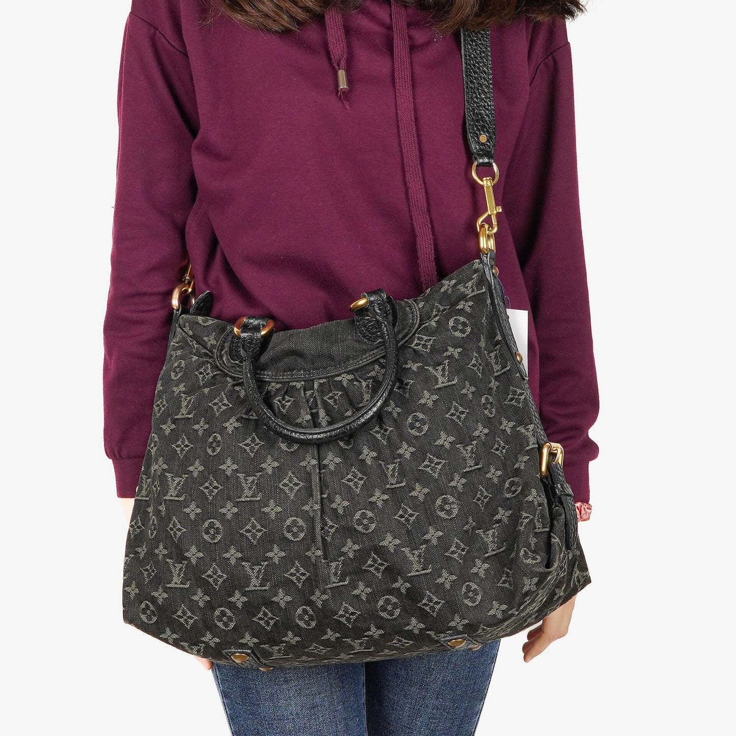 Louis Vuitton Neo Cabby GM Monogram Denim Bag Black