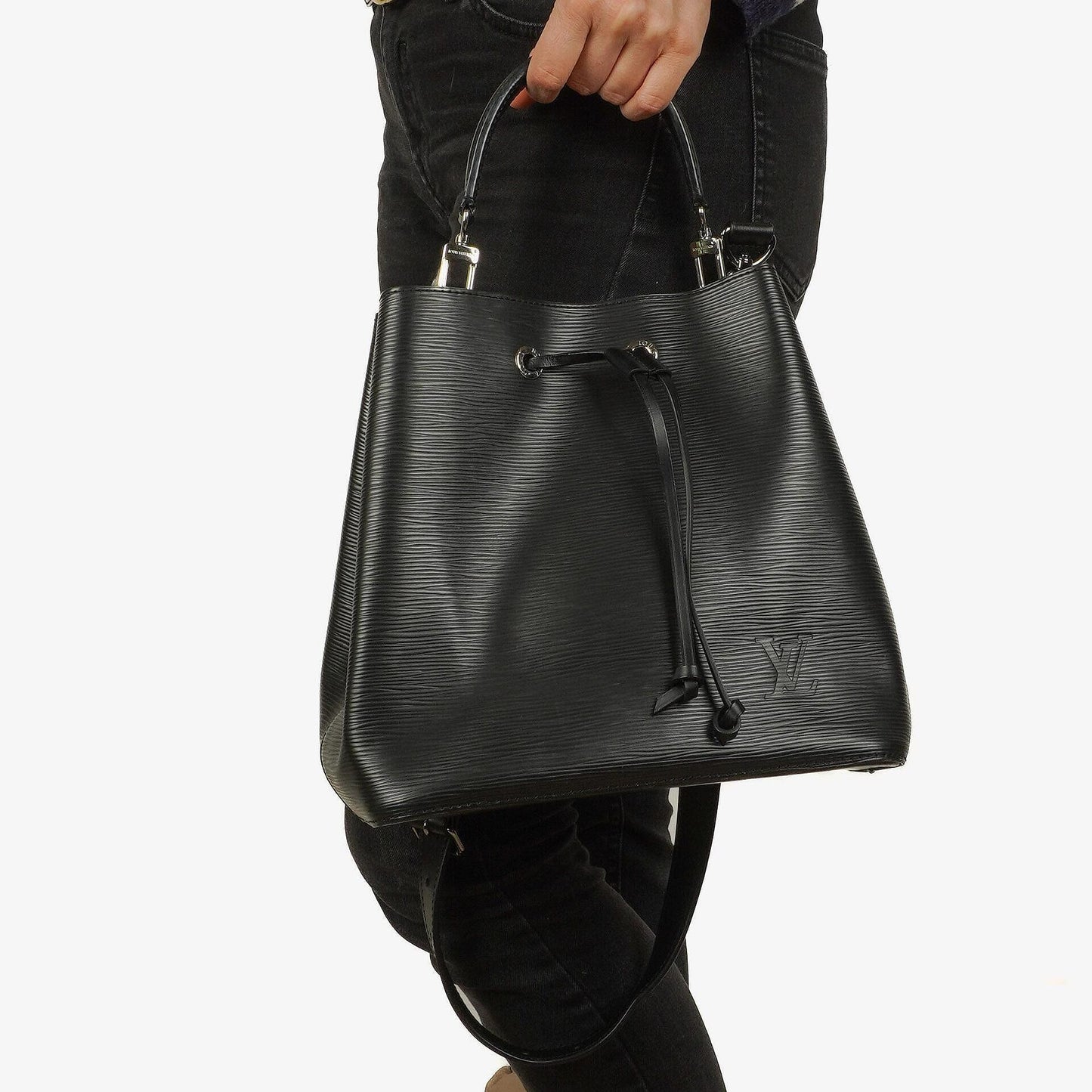 Louis Vuitton NéoNoé EPI Black Noir Drawstring Bucket Bag, 2020