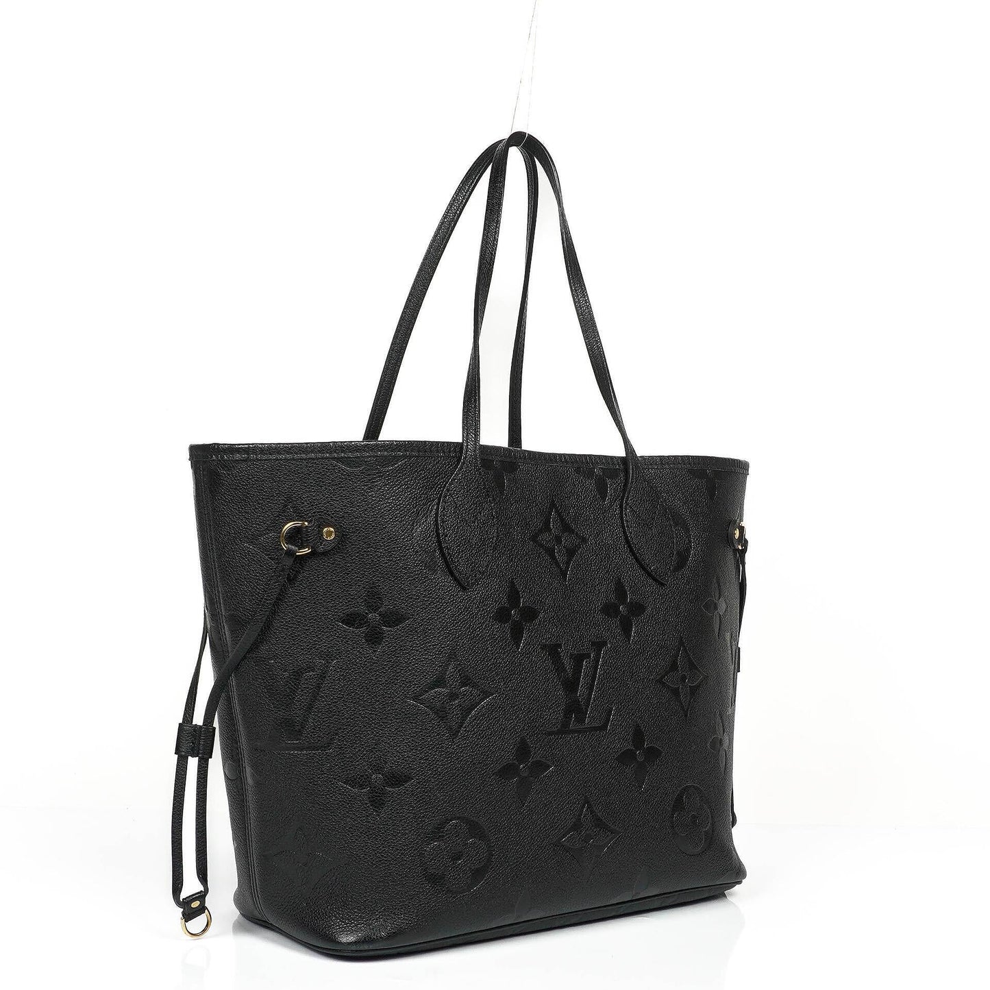 Louis Vuitton Neverfull MM Black Empreinte Leather Tote Bag