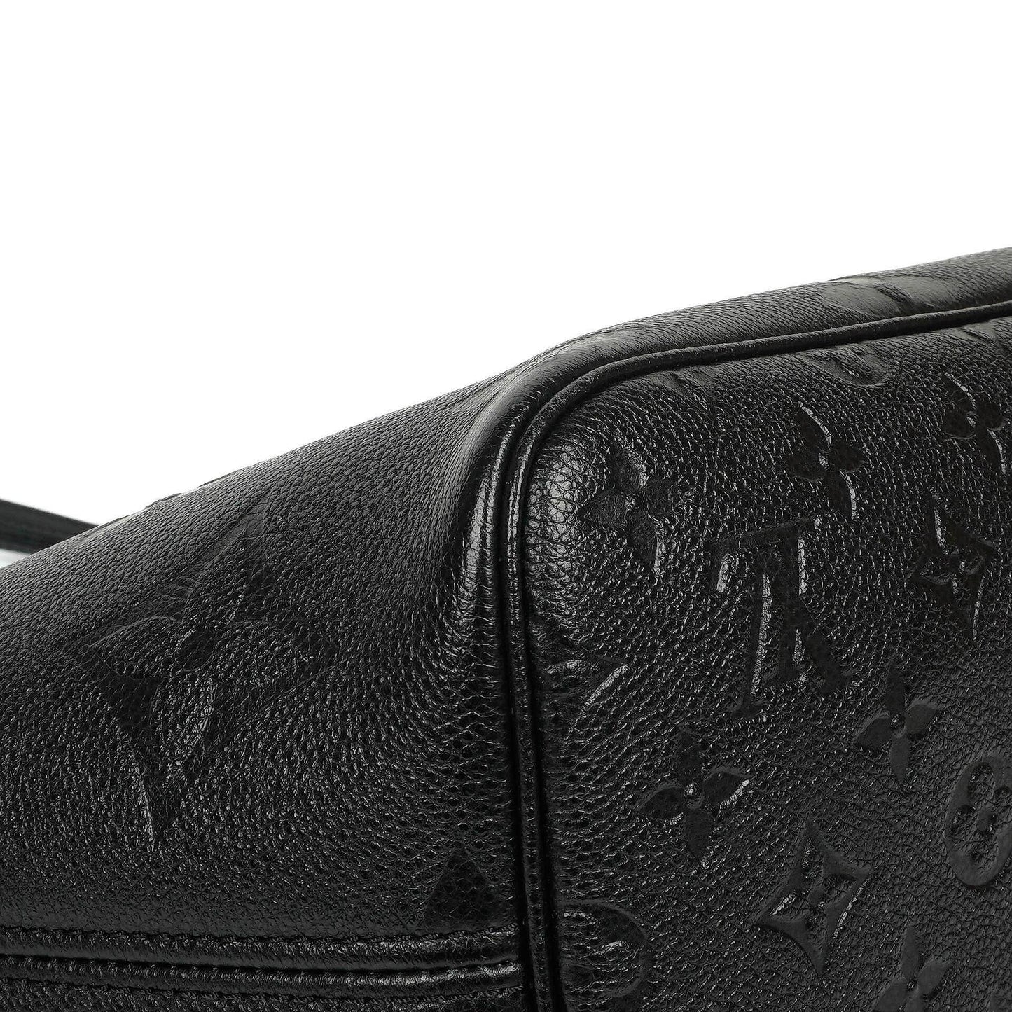 Louis Vuitton Neverfull MM Black Empreinte Leather Tote Bag