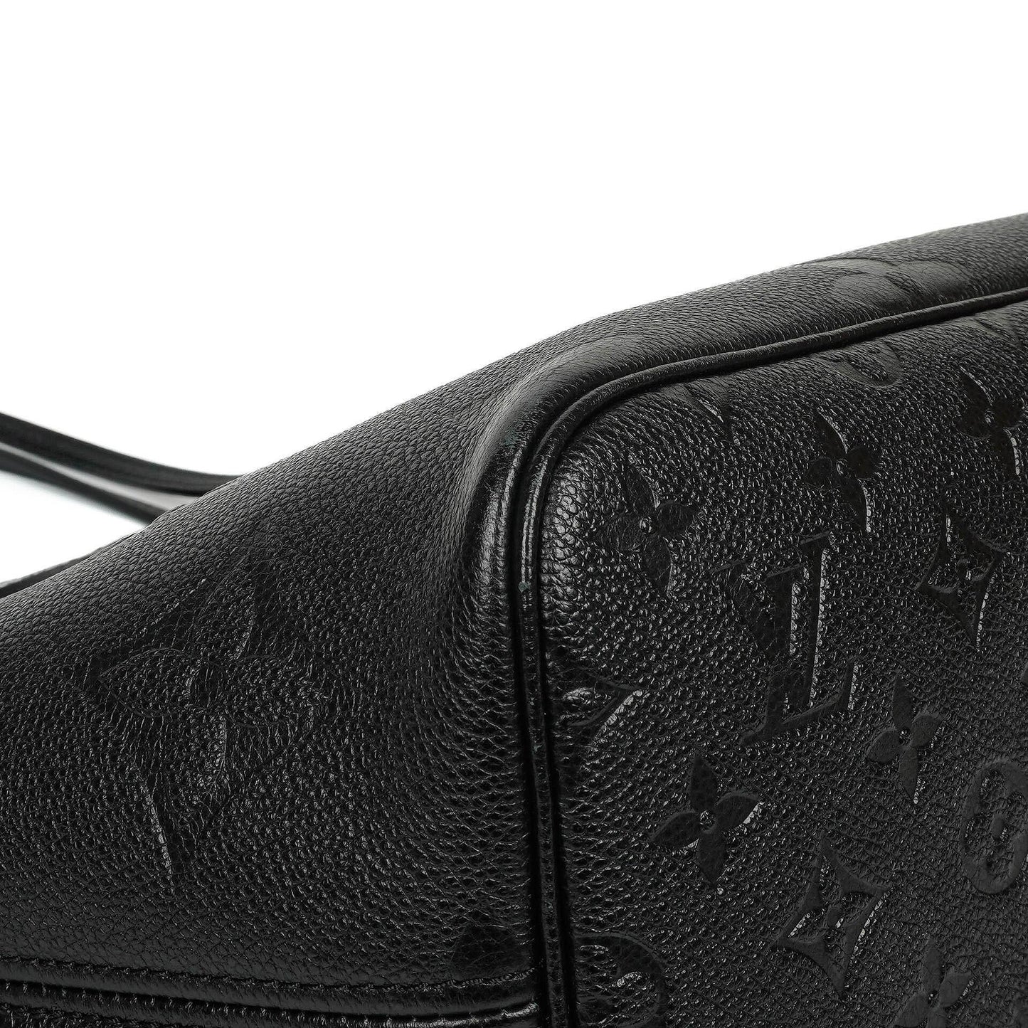 Louis Vuitton Neverfull MM Black Empreinte Leather Tote Bag