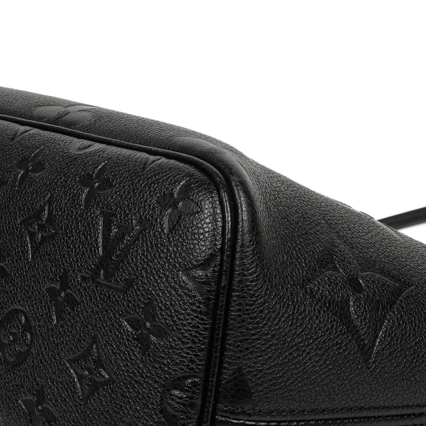 Louis Vuitton Neverfull MM Black Empreinte Leather Tote Bag