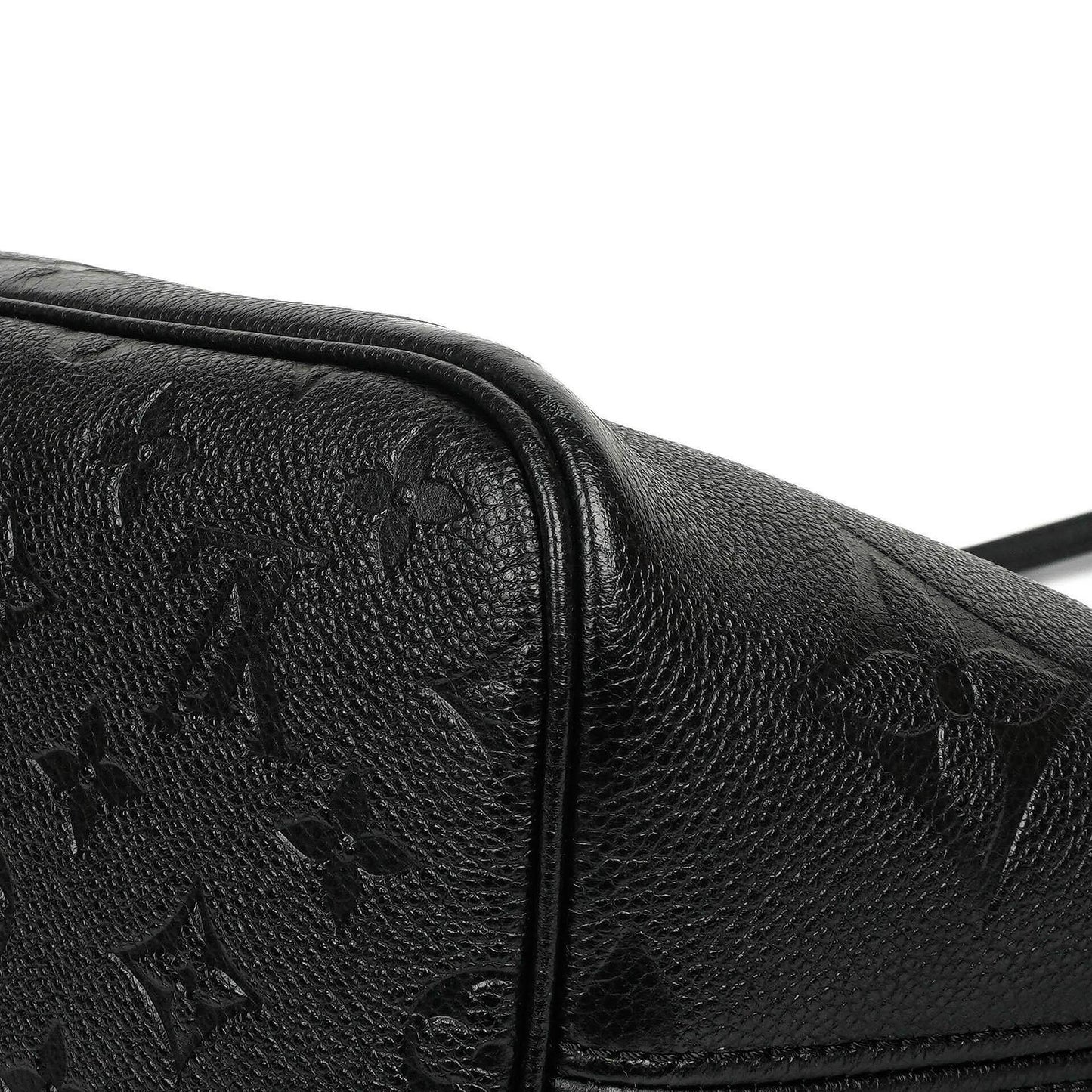 Louis Vuitton Neverfull MM Black Empreinte Leather Tote Bag