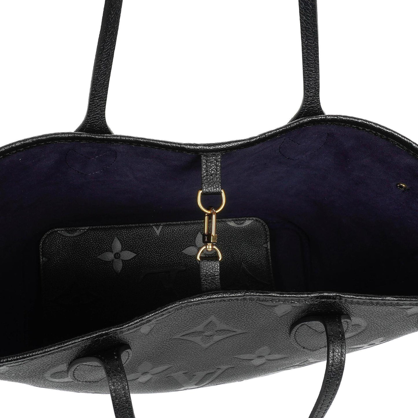 Louis Vuitton Neverfull MM Black Empreinte Leather Tote Bag