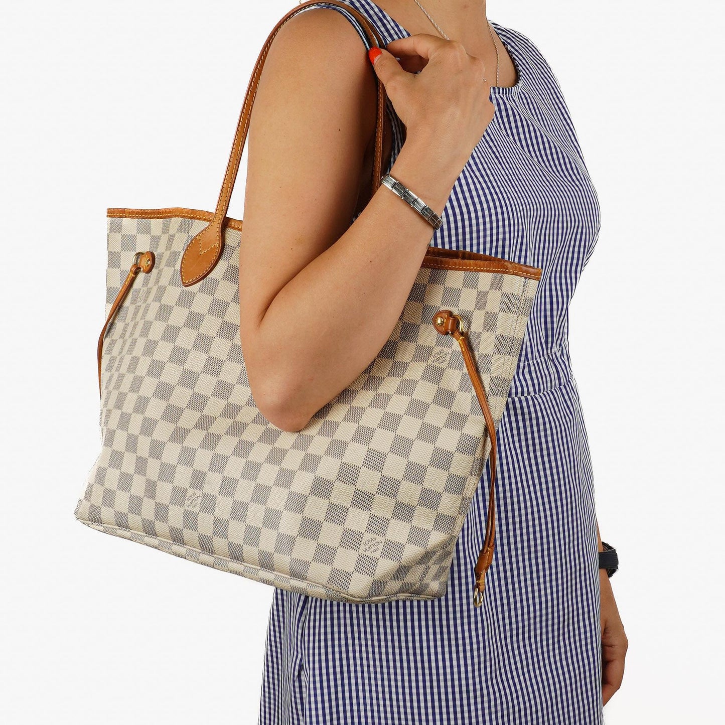 Louis Vuitton Neverfull MM Damier Azur Coated Canvas Tote Bag