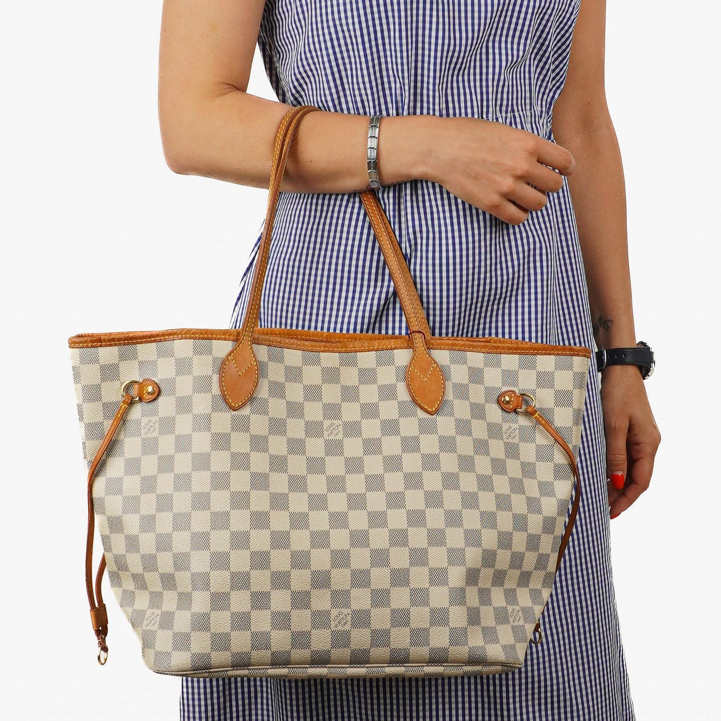 Louis Vuitton Neverfull MM Damier Azur Coated Canvas Tote Bag