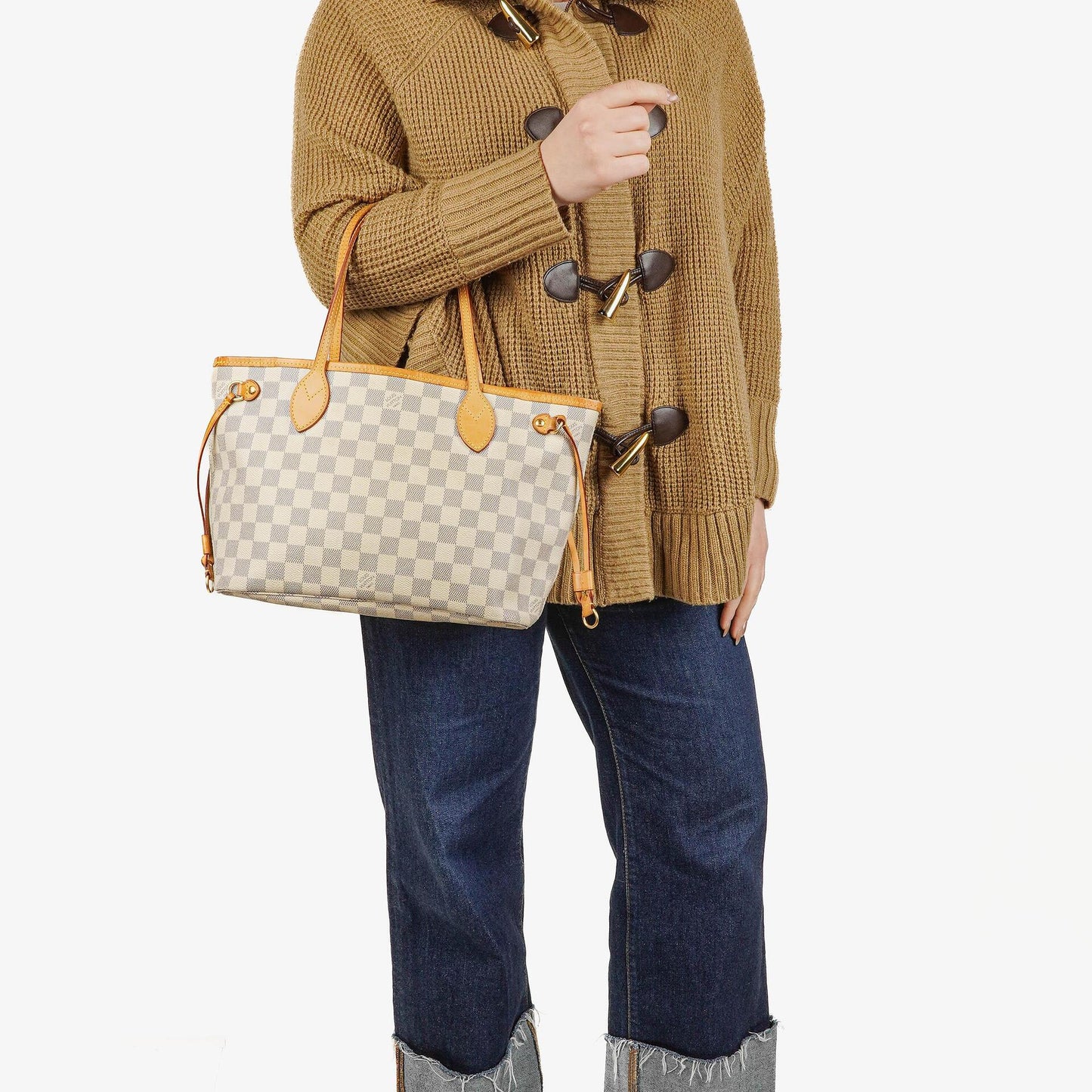 Louis Vuitton Neverfull PM Damier Azur Canvas Tote Bag