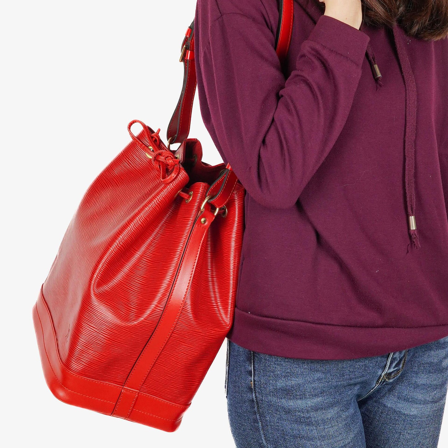 Louis Vuitton Noe Grande GM Red EPI Leather Shoulder Bag