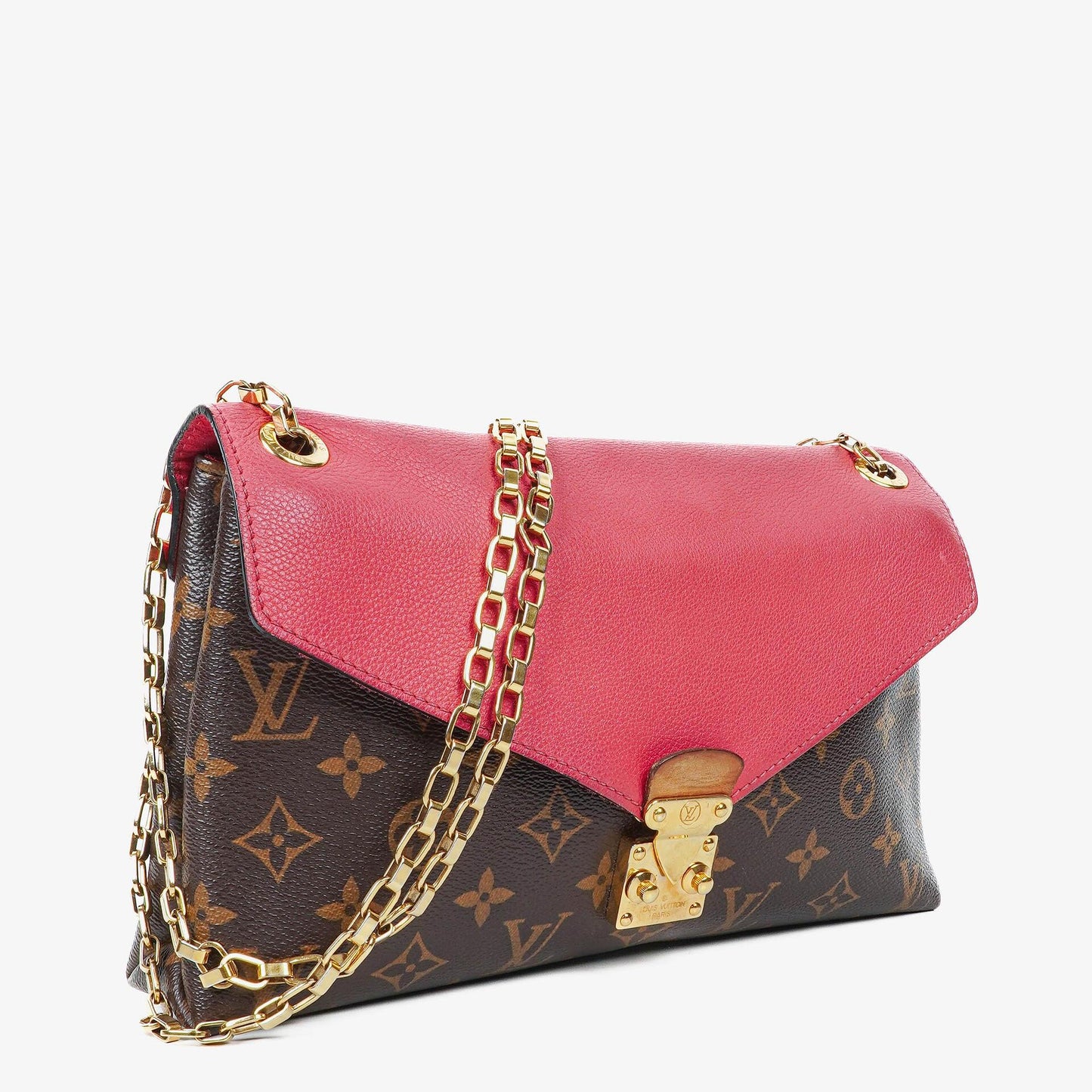 Louis Vuitton Pallas Rose Litchi Chain Monogram Canvas Bag