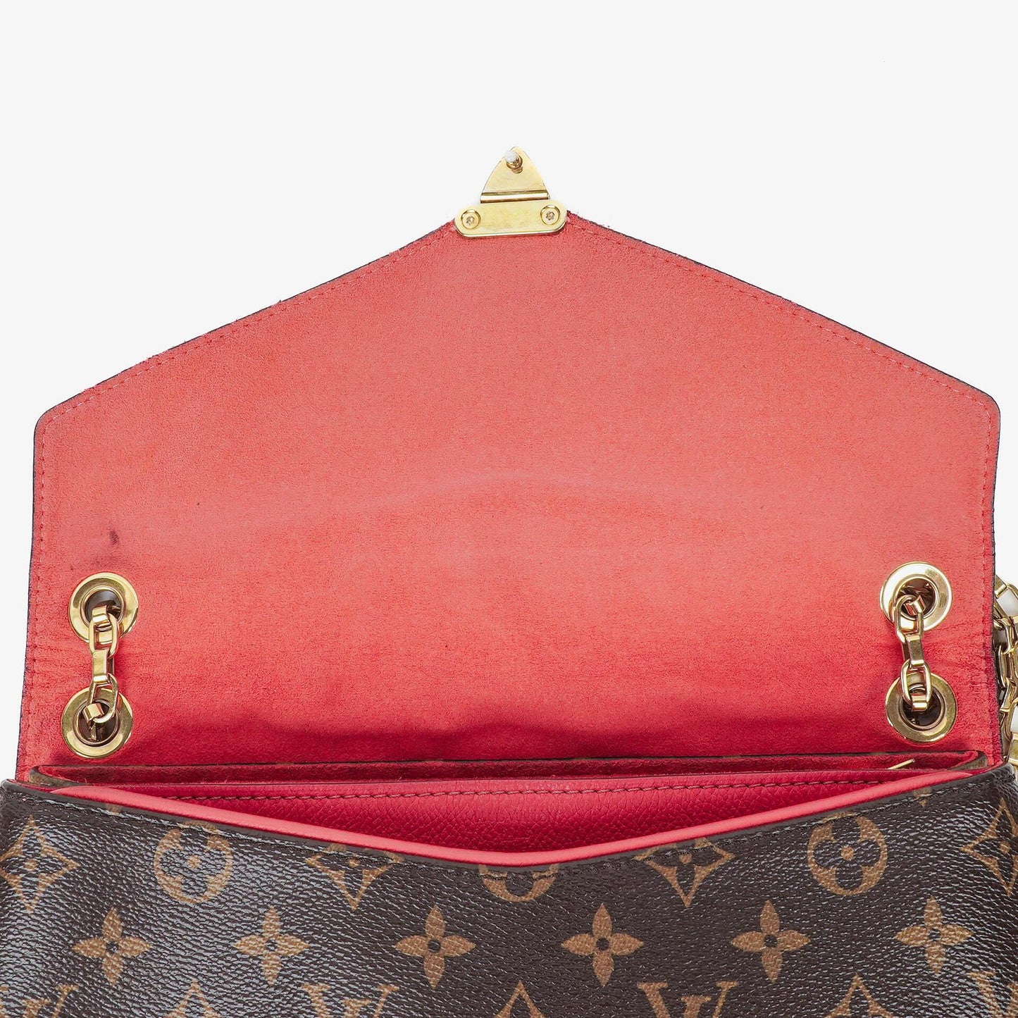 Louis Vuitton Pallas Rose Litchi Chain Monogram Canvas Bag