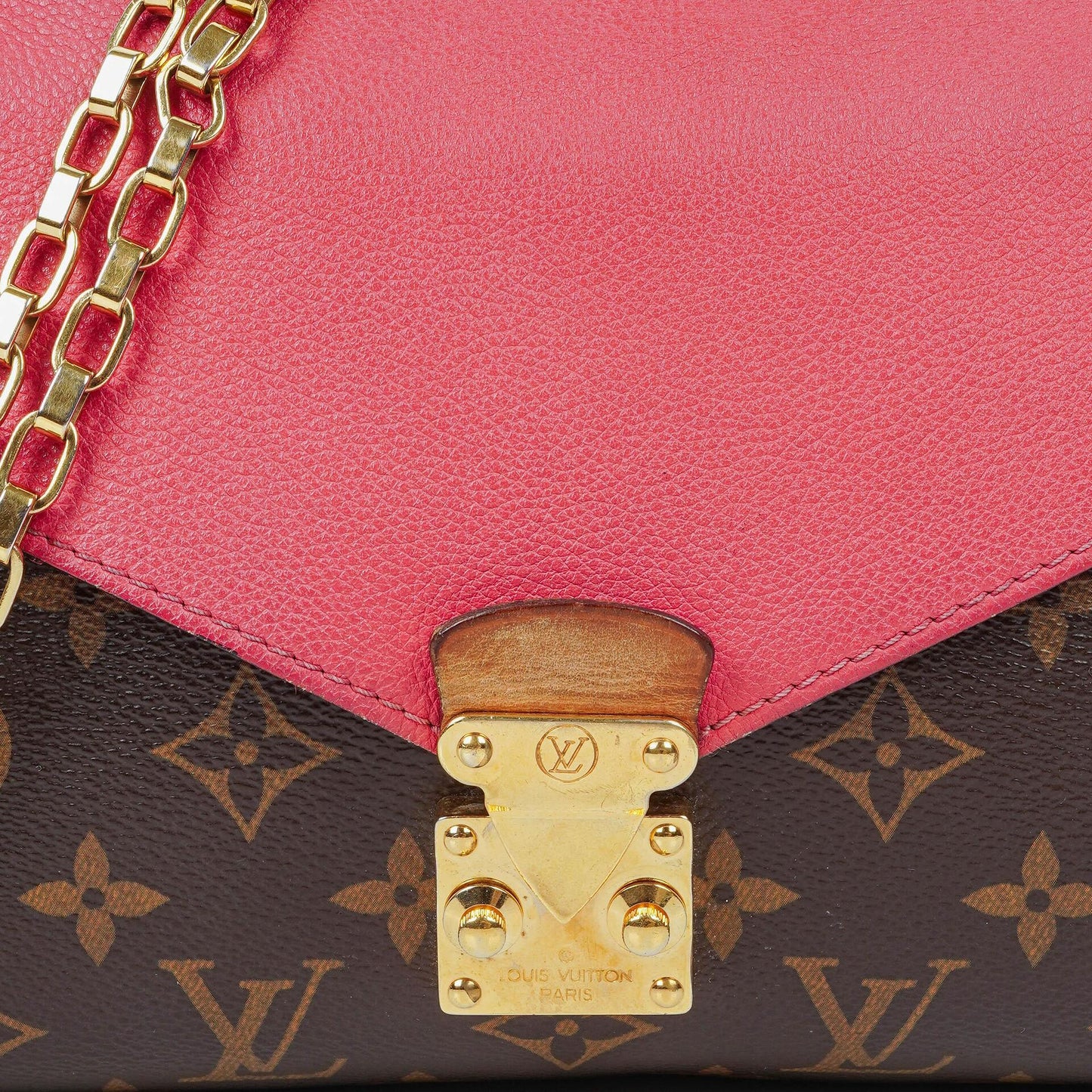 Louis Vuitton Pallas Rose Litchi Chain Monogram Canvas Bag