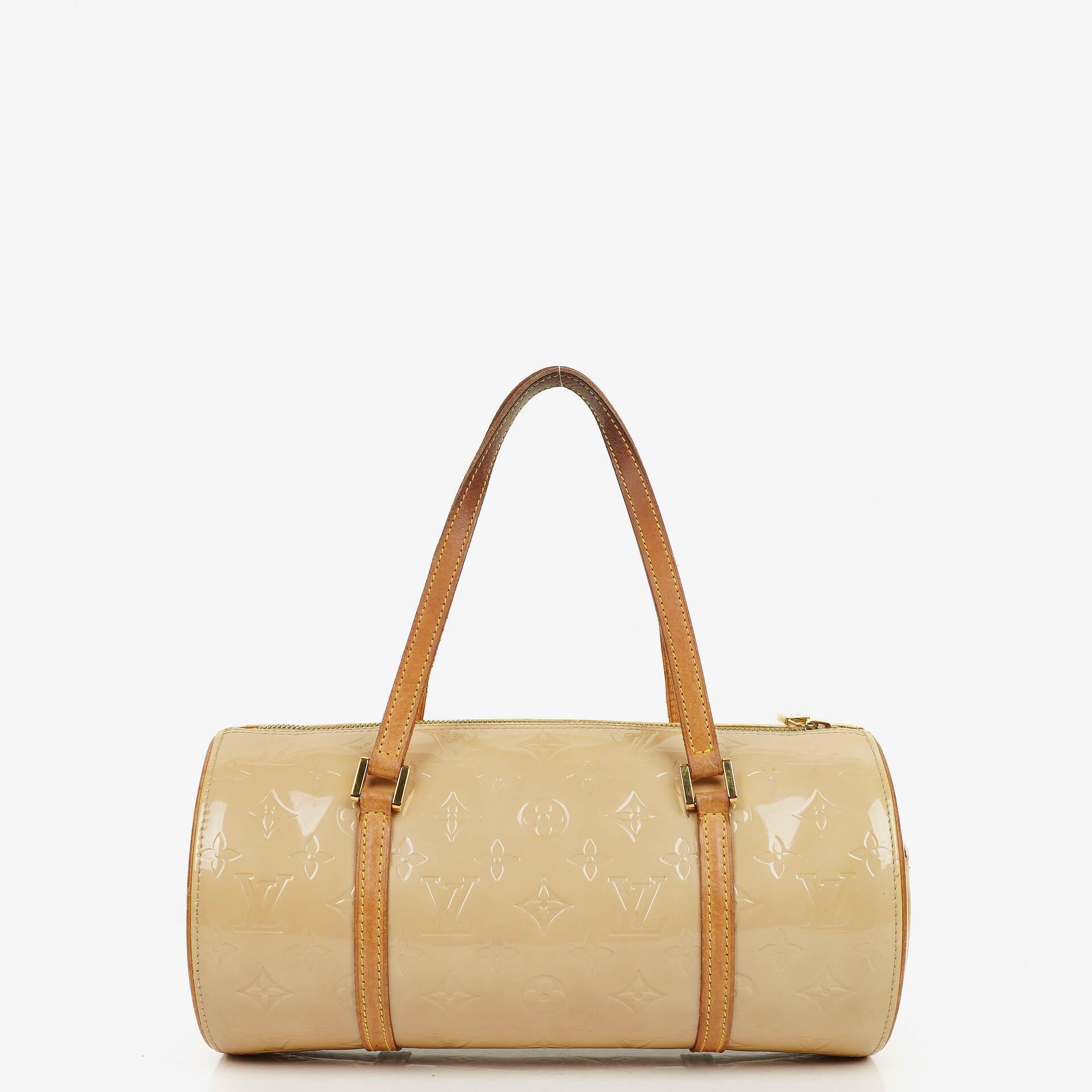 Louis Vuitton Papillon 30 Bedford Cream Beige Monogram Vernis Leather Bag