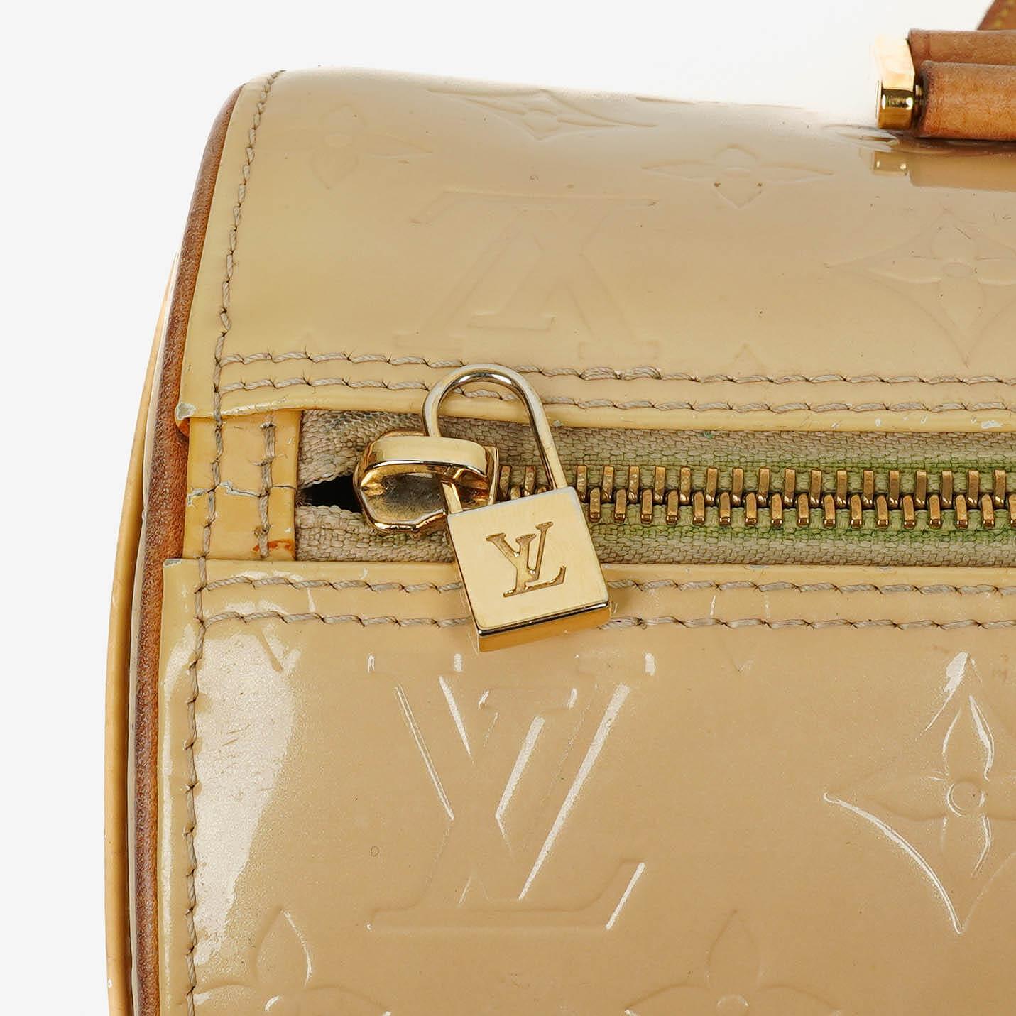 Louis Vuitton Papillon 30 Bedford Cream Beige Monogram Vernis Leather Bag