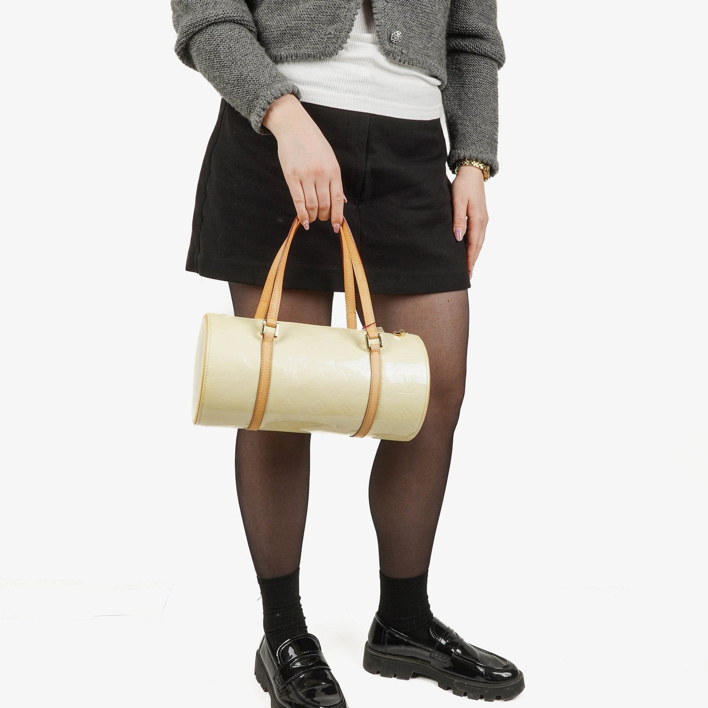 Louis Vuitton Papillon 30 Bedford Perle Monogram Vernis Leather Bag
