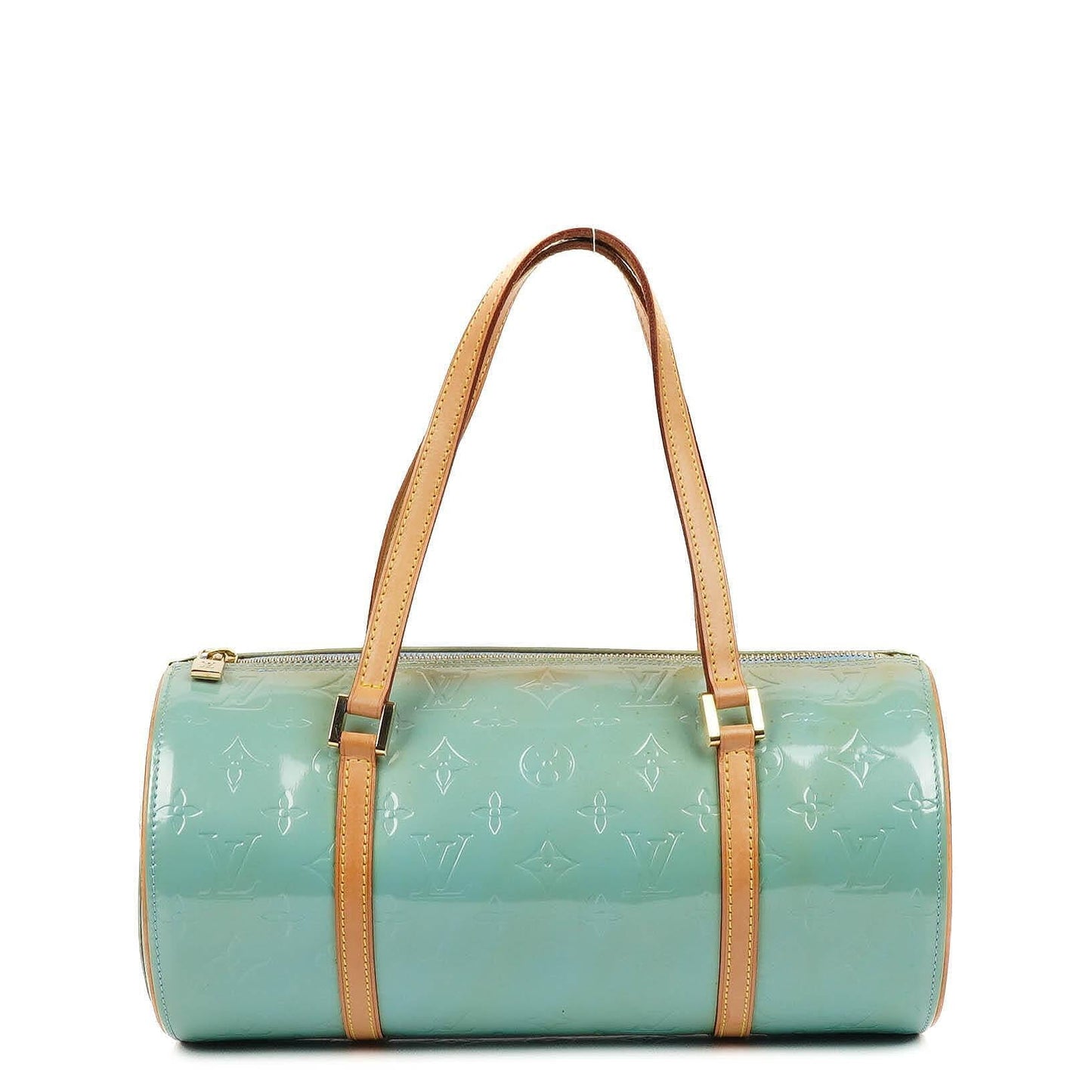 Louis Vuitton Papillon 30 Blue Monogram Vernis Leather Handbag