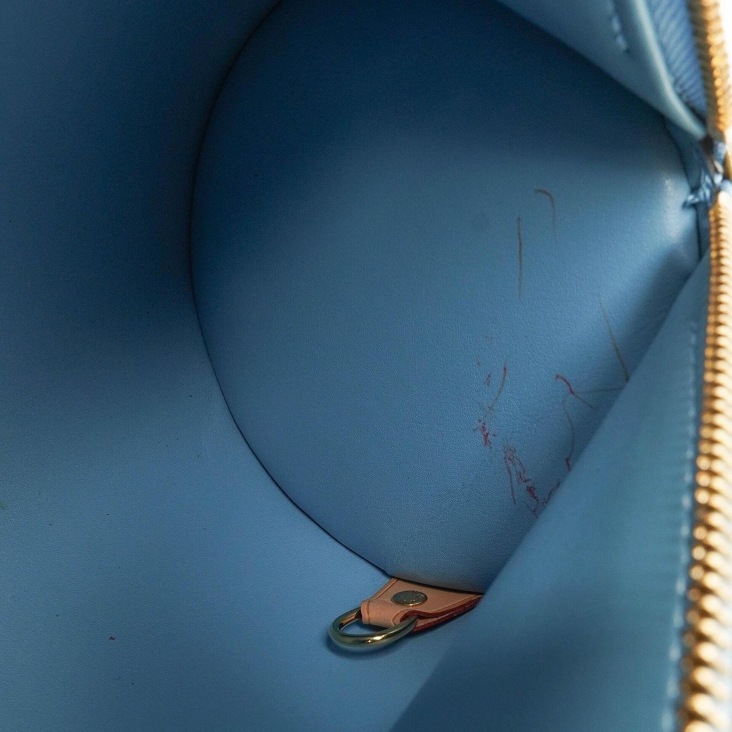 Louis Vuitton Papillon 30 Blue Monogram Vernis Leather Handbag