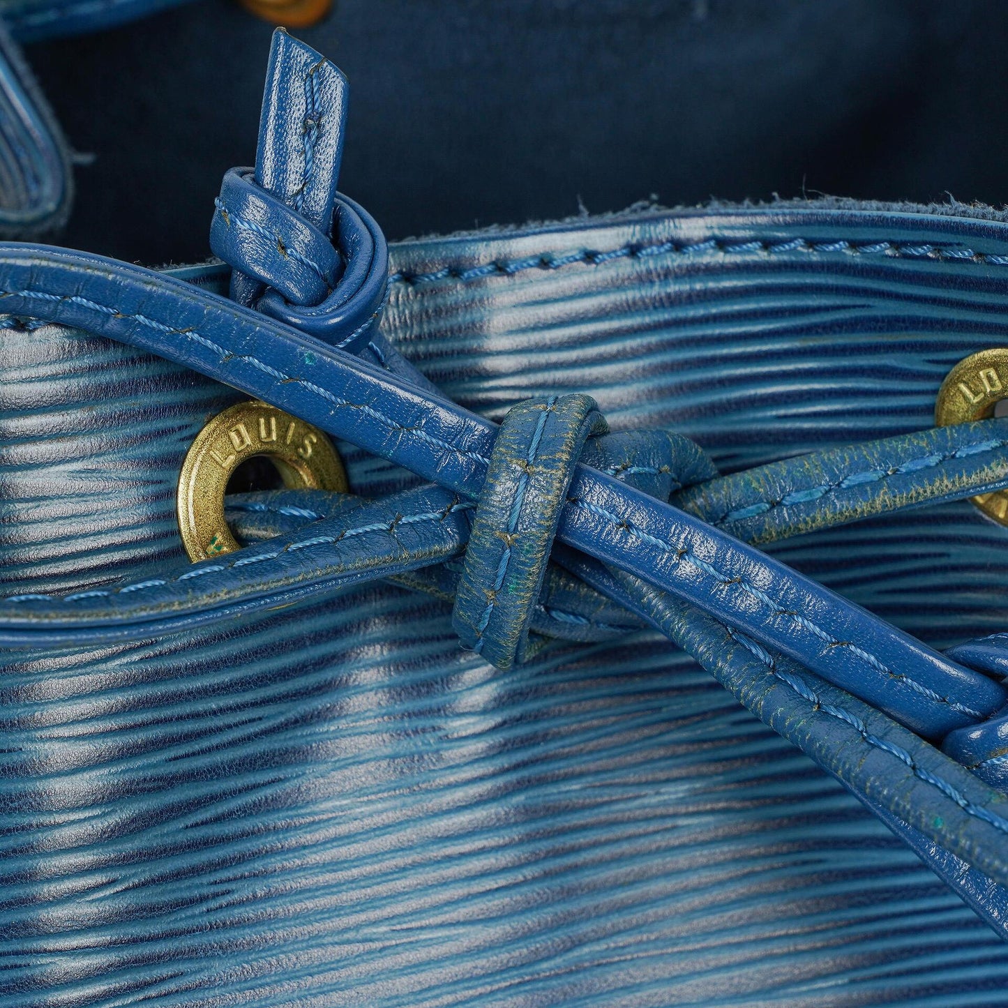 Louis Vuitton Petit Noe Blue EPI Leather Shoulder Bag