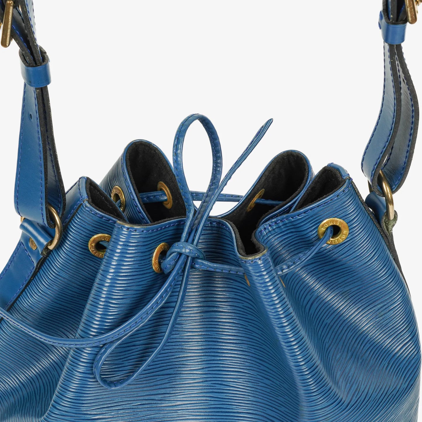 Louis Vuitton Petit Noe Blue EPI Leather Shoulder Bag