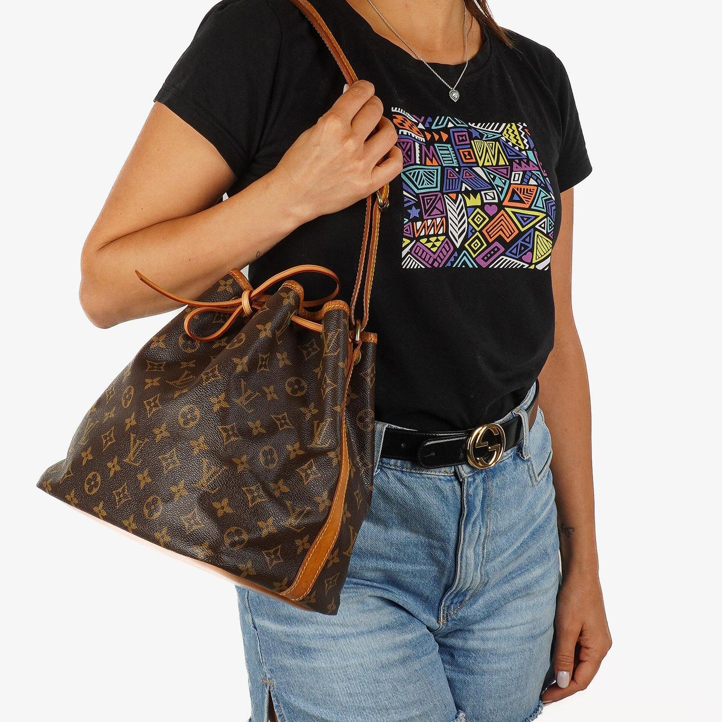 Louis Vuitton Petit Noe Monogram Canvas Shoulder Bag