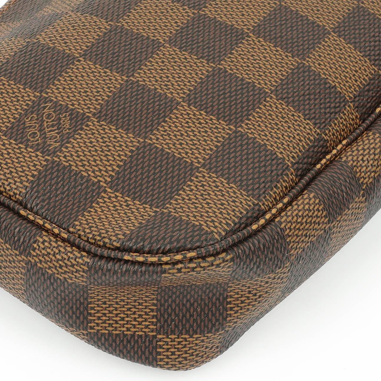Louis Vuitton Pochette Accessoire Damier Ebebe Canvas Clutch Handbag