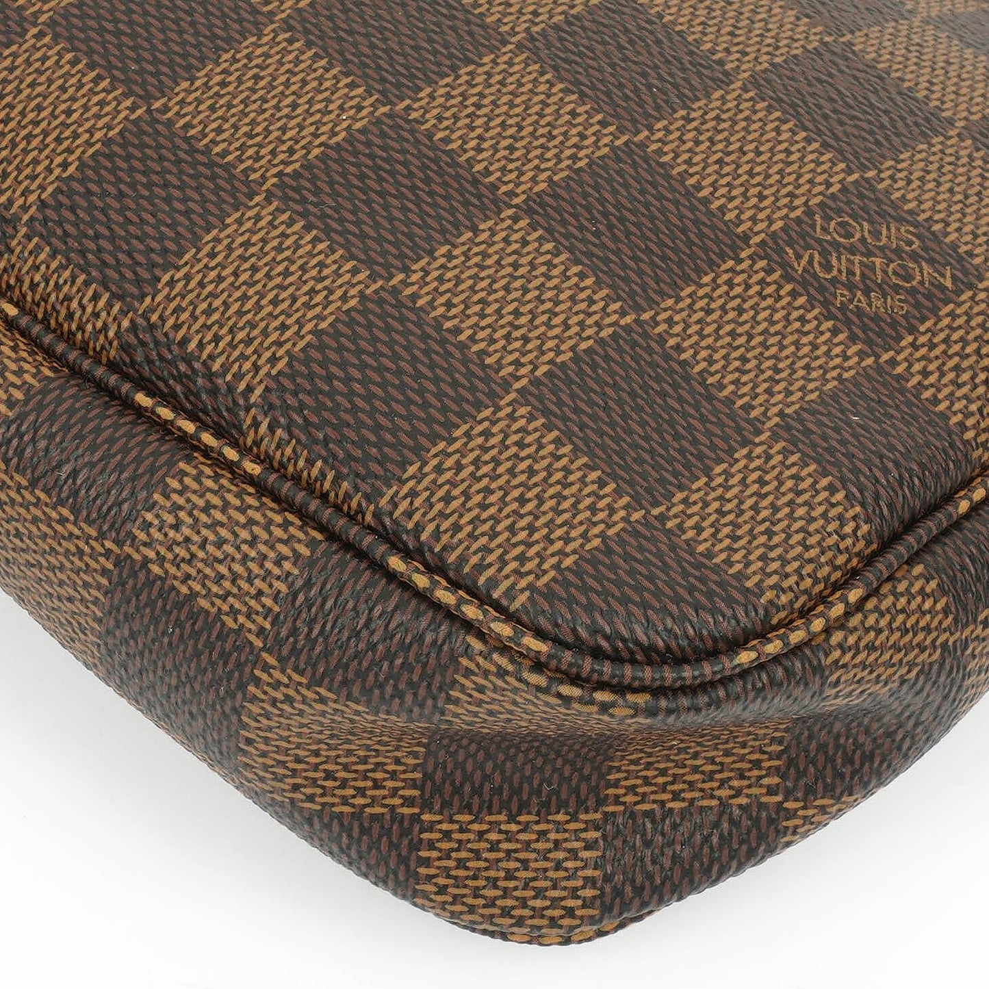 Louis Vuitton Pochette Accessoire Damier Ebebe Canvas Clutch Handbag