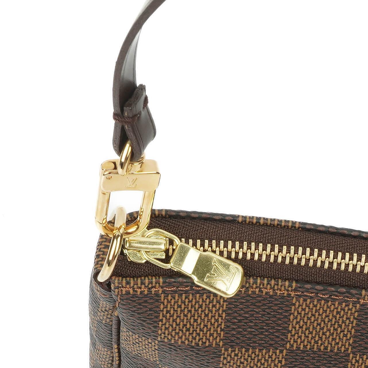 Louis Vuitton Pochette Accessoire Damier Ebebe Canvas Clutch Handbag
