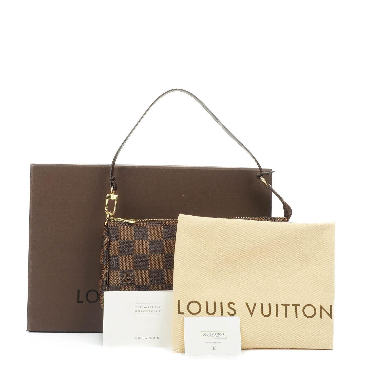 Louis Vuitton Pochette Accessoire Damier Ebebe Canvas Clutch Handbag