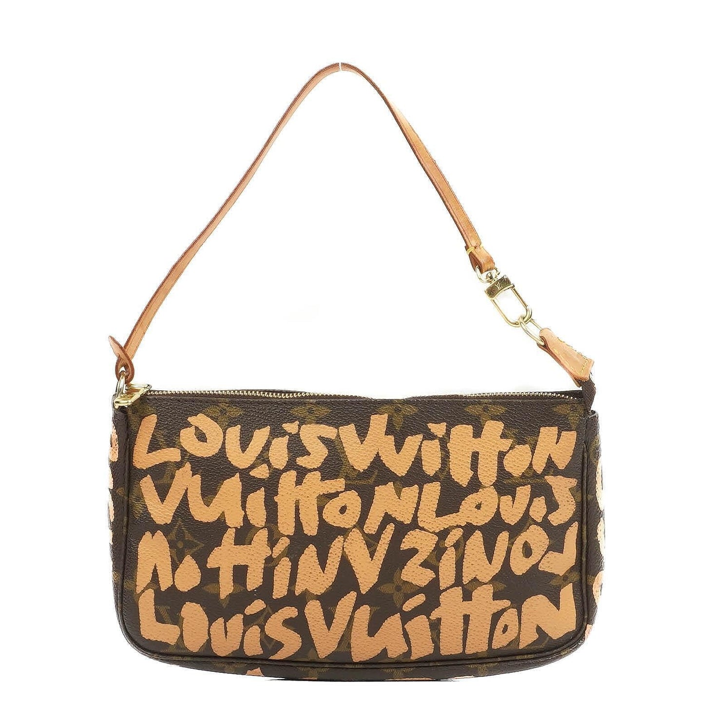 Louis Vuitton Pochette Accessoire in Monogram Graffiti Canvas Clutch Handbag a part of Stephen Sprouse collection