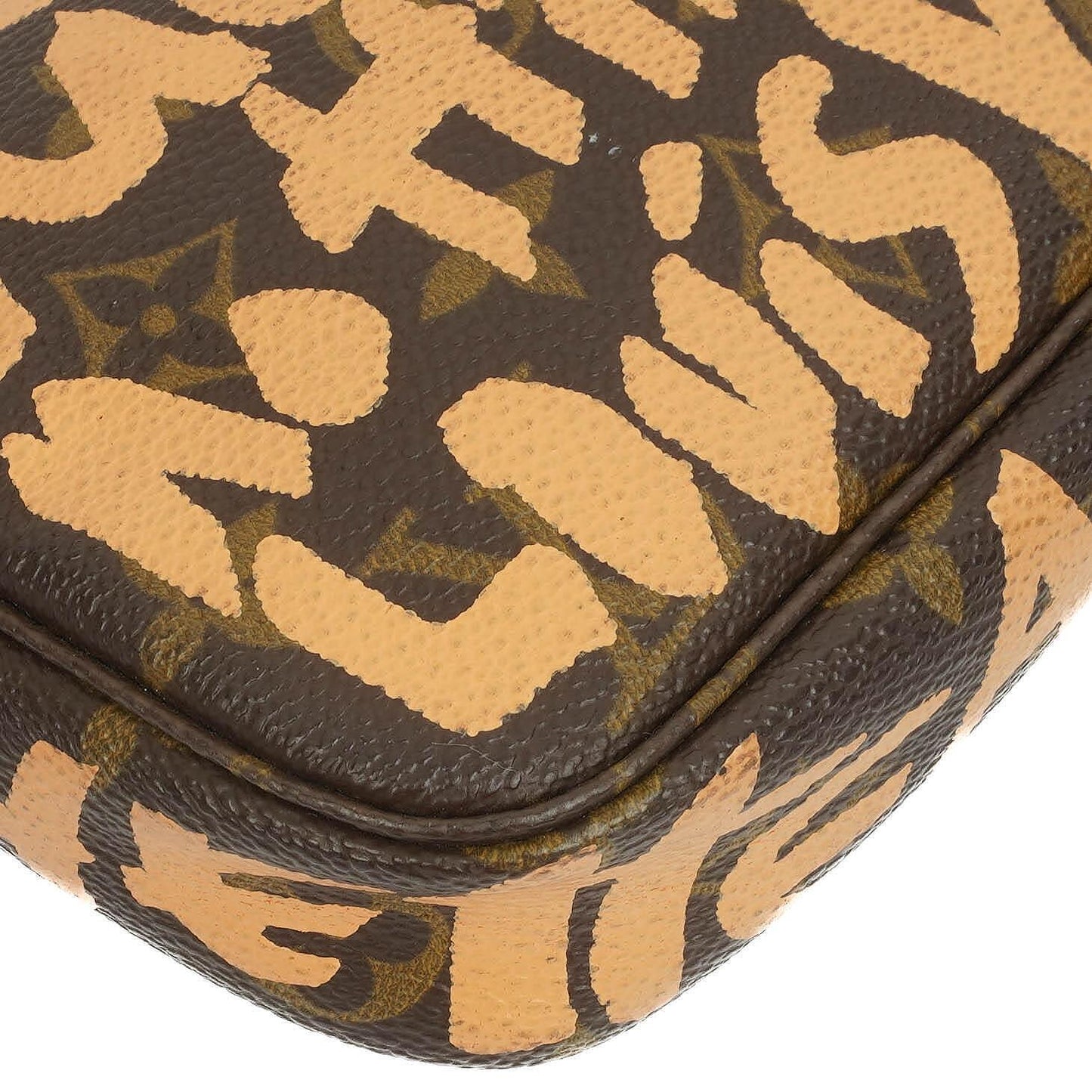 Louis Vuitton Pochette Accessoire in Monogram Graffiti Canvas Clutch Handbag a part of Stephen Sprouse collection