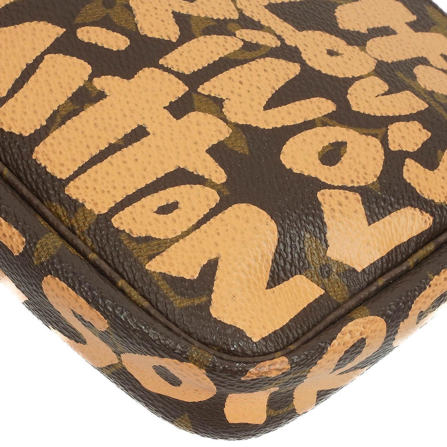 Louis Vuitton Pochette Accessoire in Monogram Graffiti Canvas Clutch Handbag a part of Stephen Sprouse collection