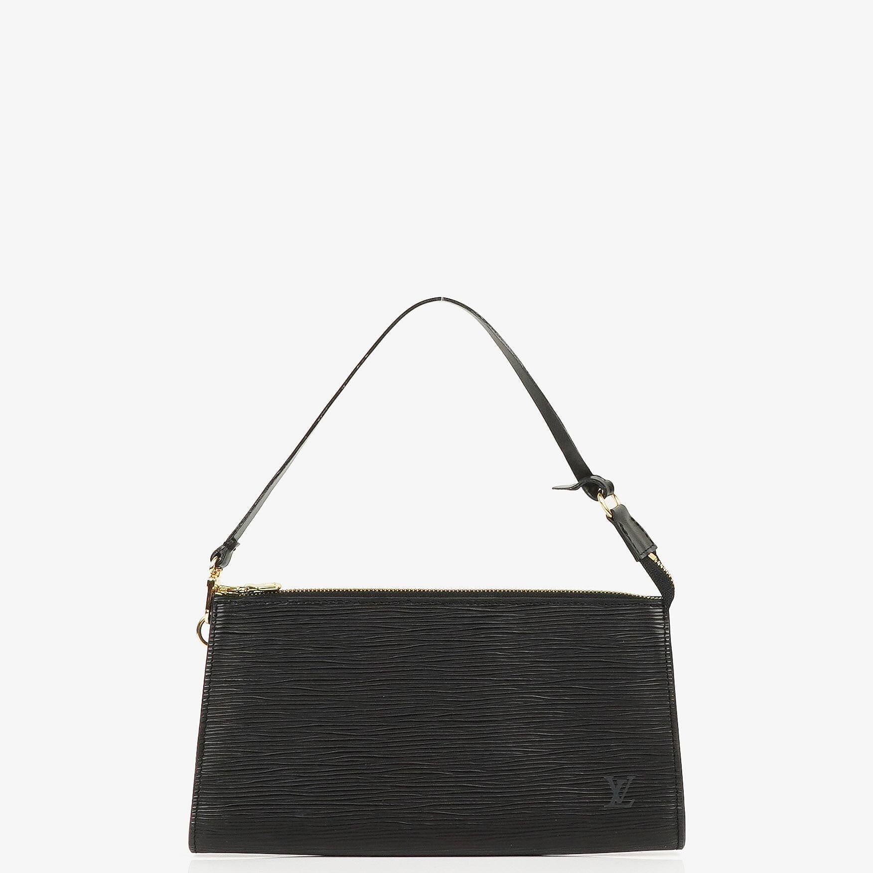 Louis Vuitton Pochette Accessoires Black EPI Leather Clutch Bag