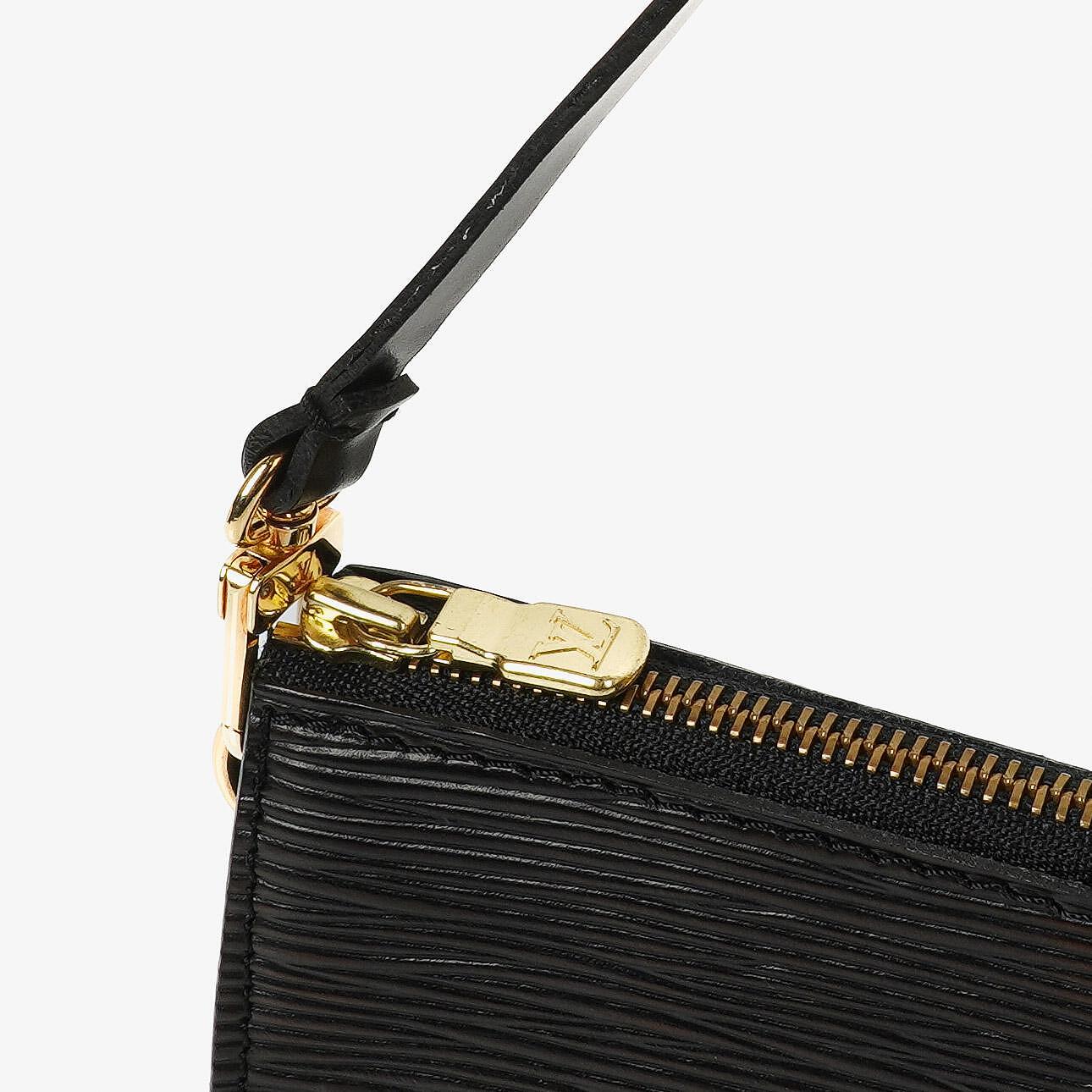 Louis Vuitton Pochette Accessoires Black EPI Leather Clutch Bag