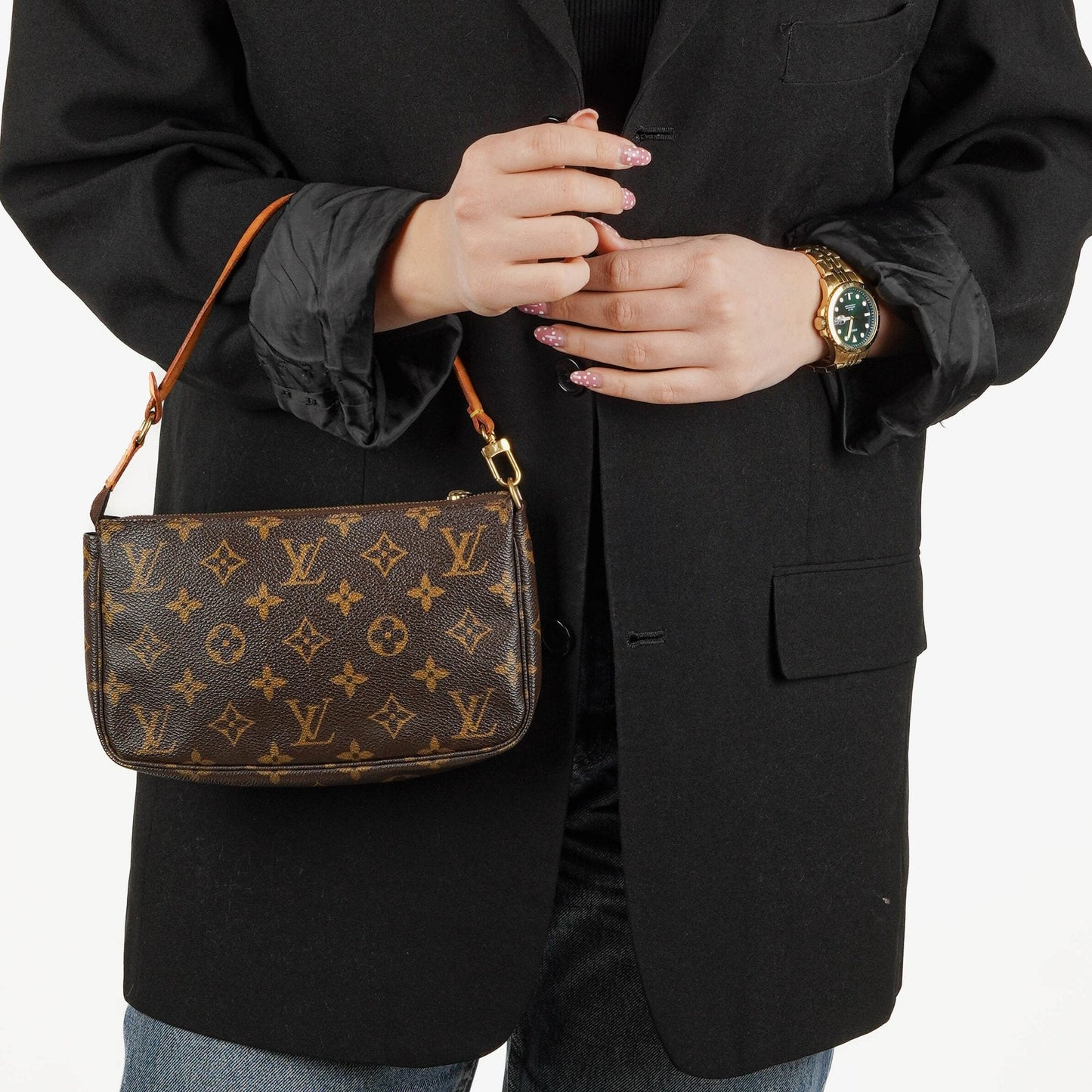 Louis Vuitton Pochette Accessoires Monogram Canvas Clutch Handbag