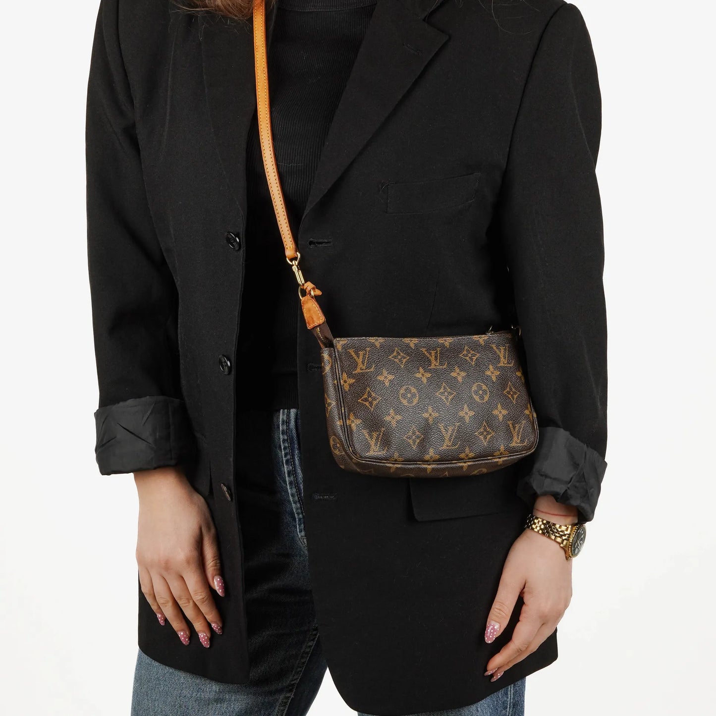Louis Vuitton Pochette Accessoires Monogram Canvas Clutch Handbag