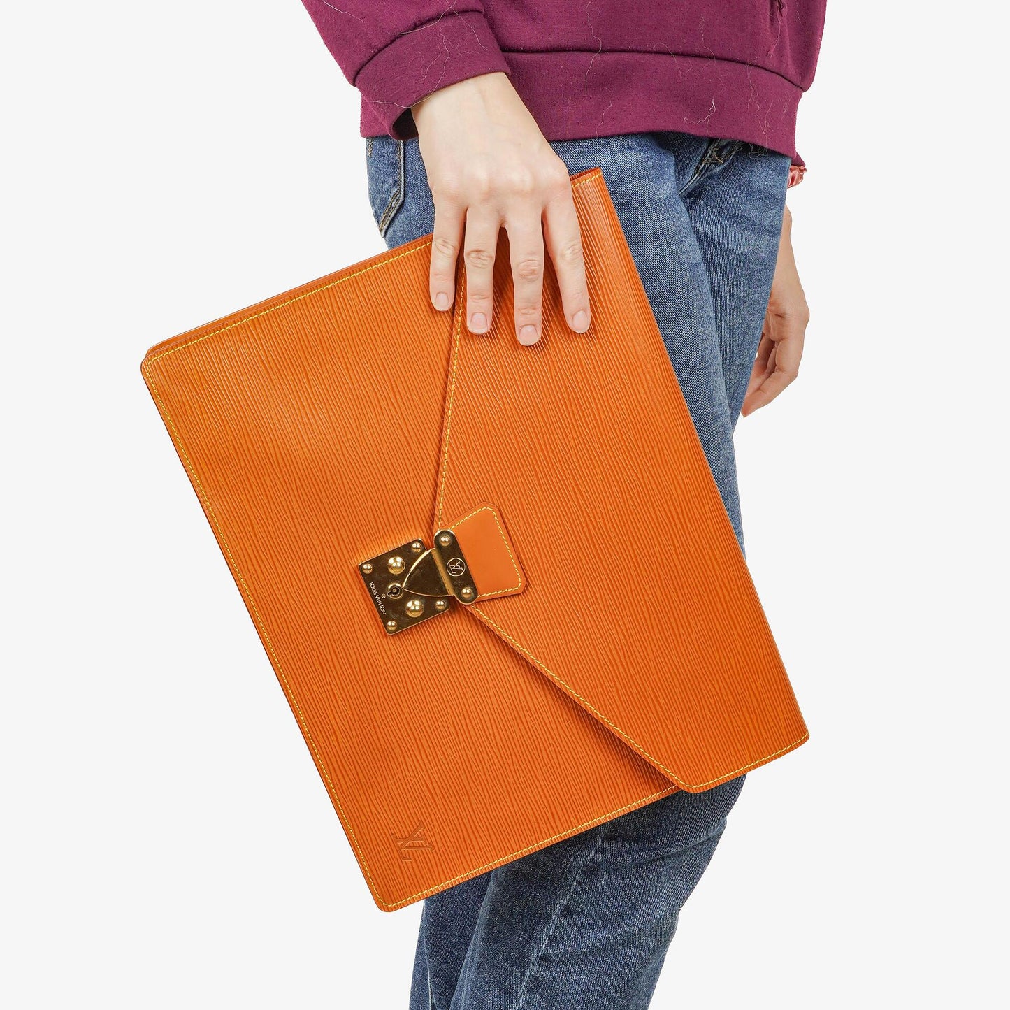 Louis Vuitton Pochette Documents In Cognac EPI Leather