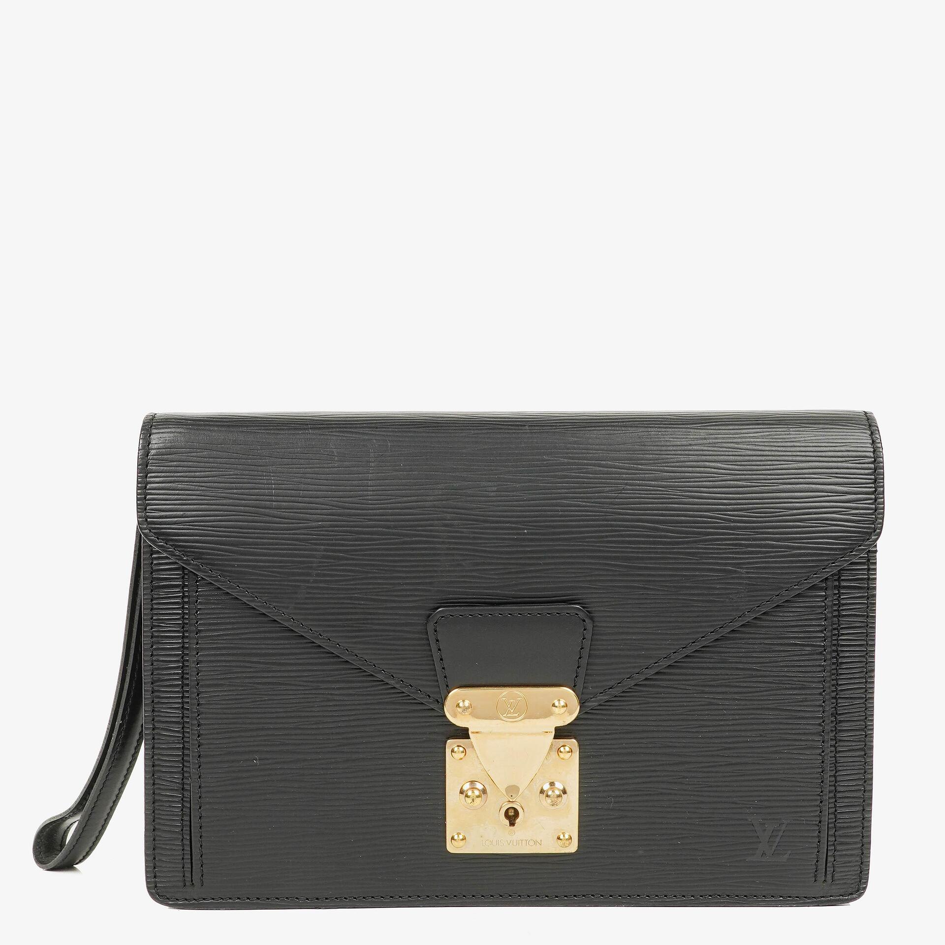 Louis Vuitton Pochette Sellier Dragonne Black Epi Clutch