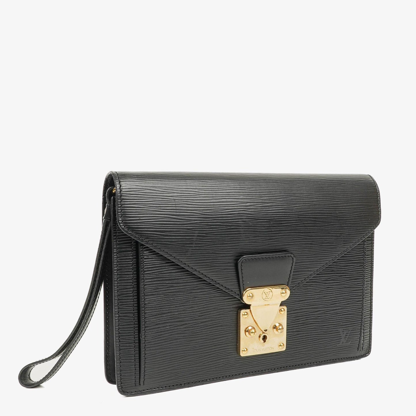 Louis Vuitton Pochette Sellier Dragonne Black Epi Clutch