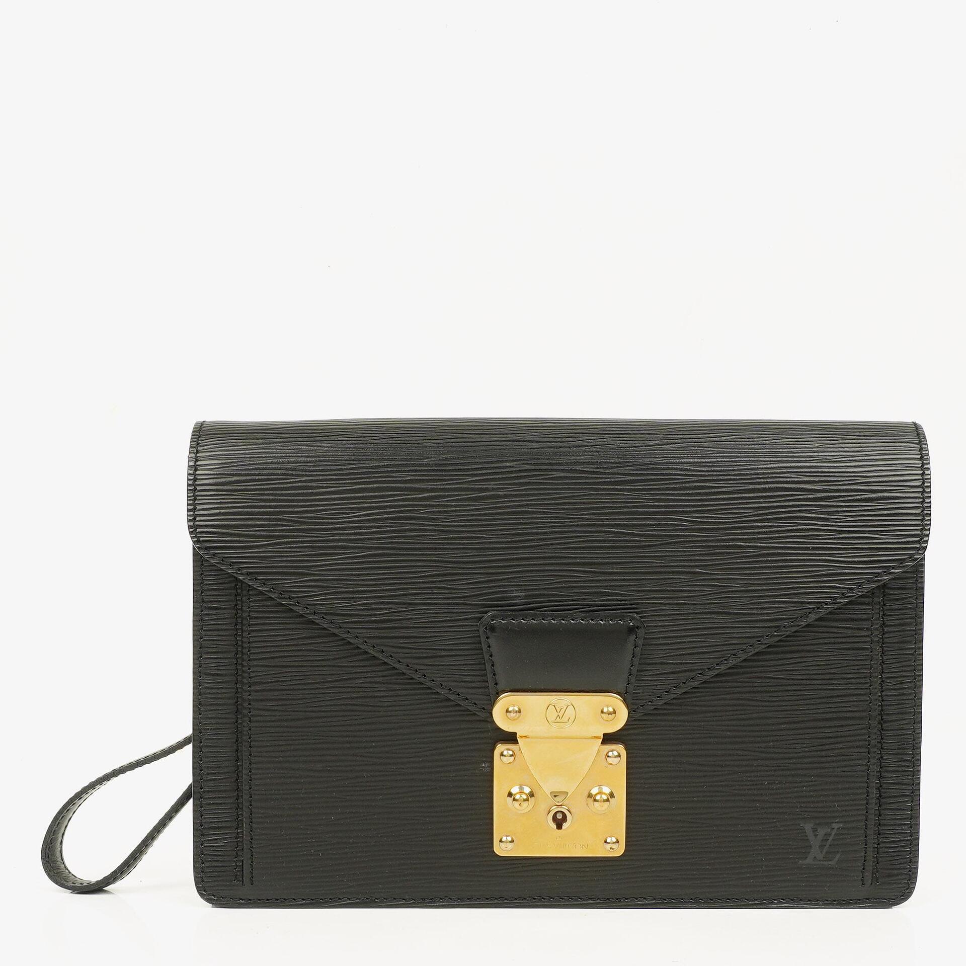Louis Vuitton Pochette Sellier Dragonne Black Epi Clutch