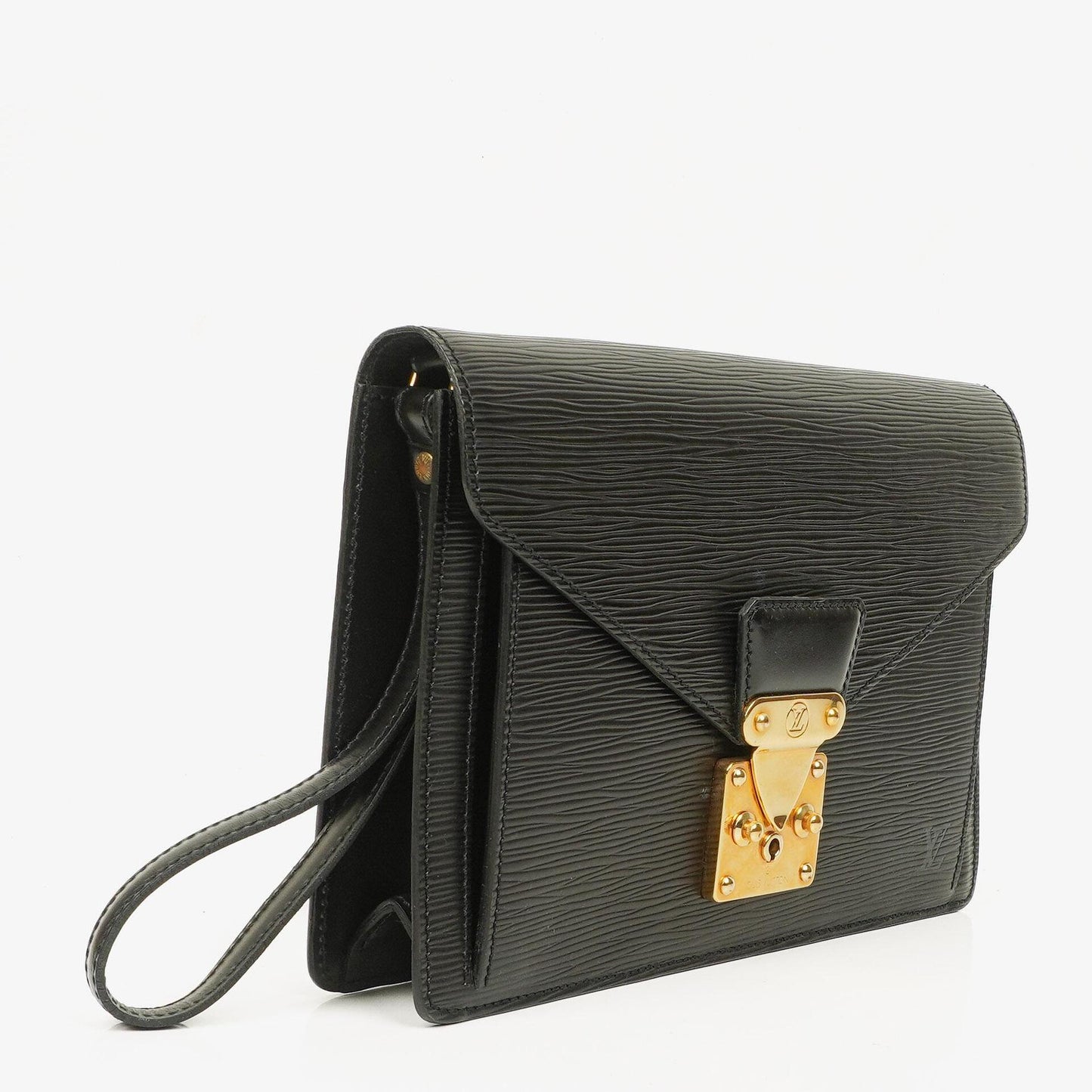 Louis Vuitton Pochette Sellier Dragonne Black Epi Clutch