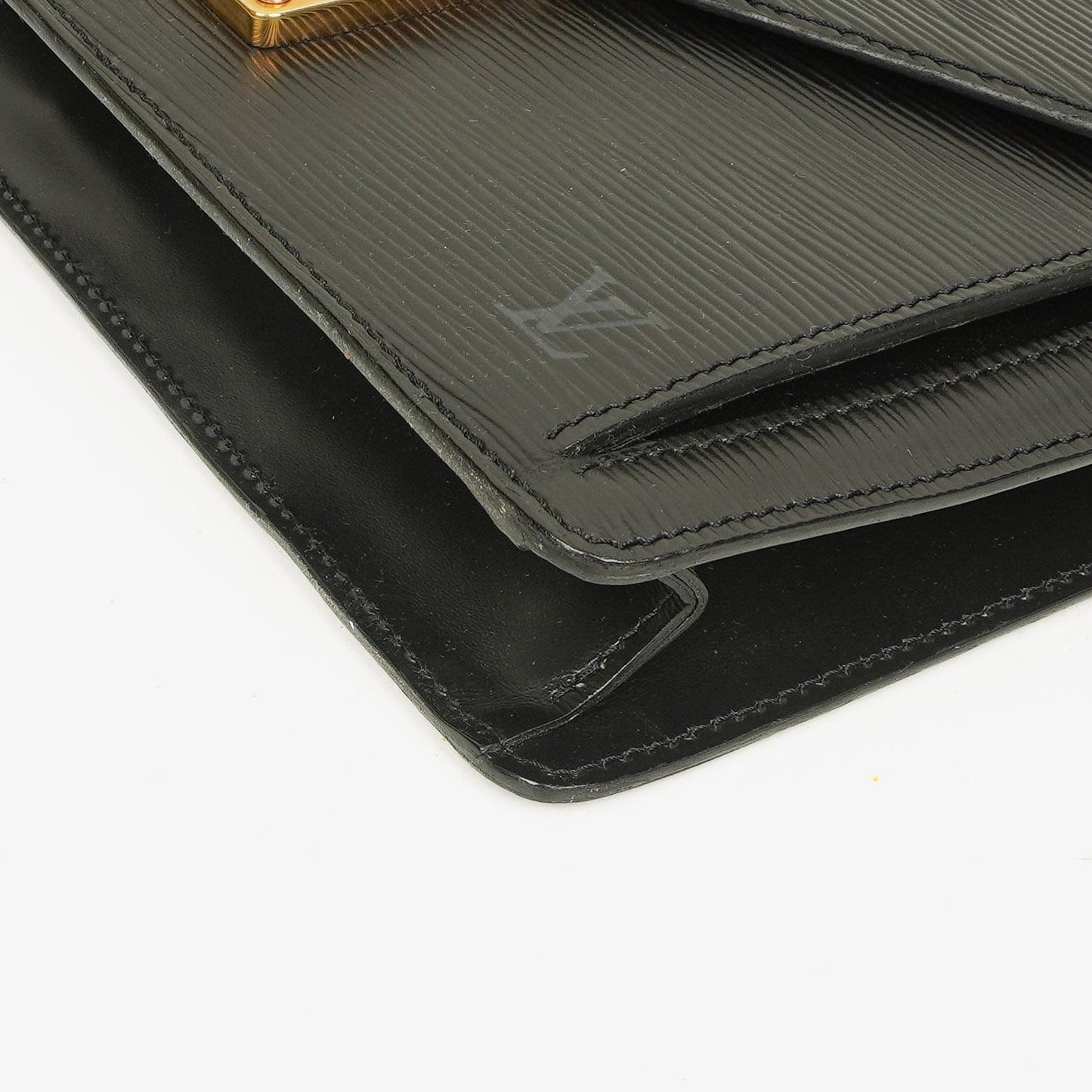 Louis Vuitton Pochette Sellier Dragonne Black Epi Clutch