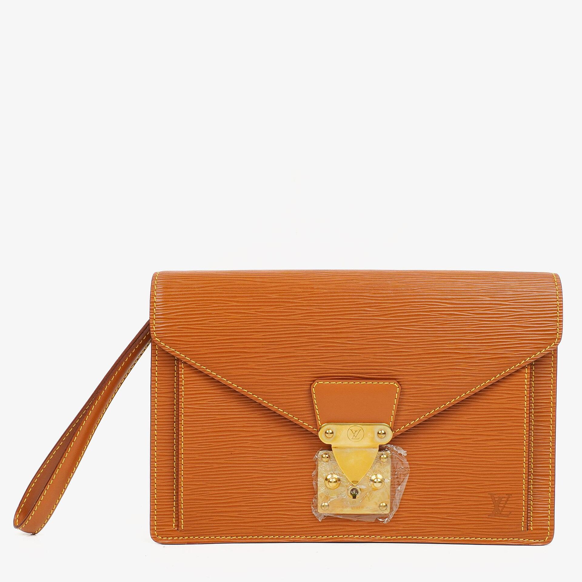 Louis Vuitton Pochette Sellier Dragonne Cognac Epi Clutch