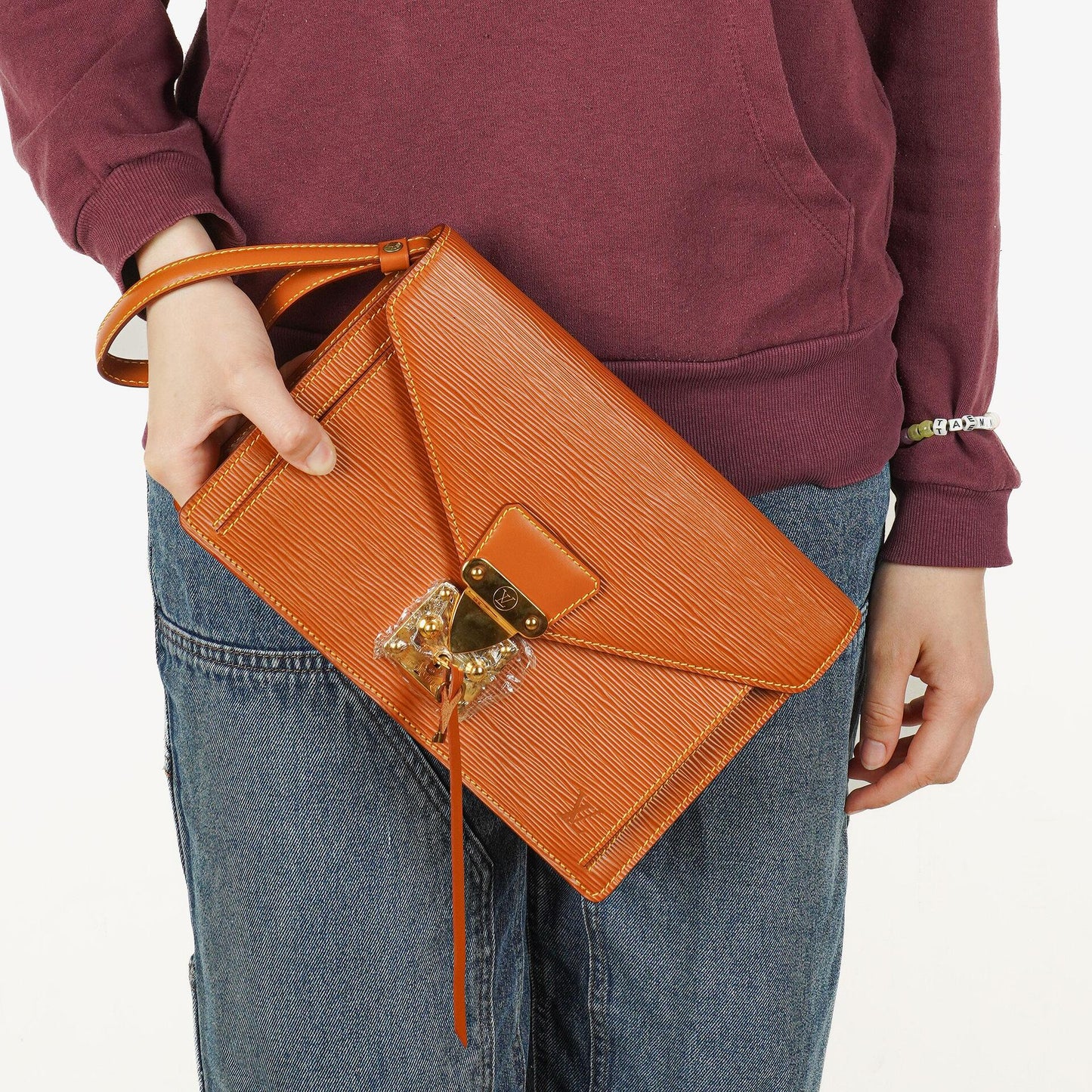 Louis Vuitton Pochette Sellier Dragonne Cognac Epi Clutch